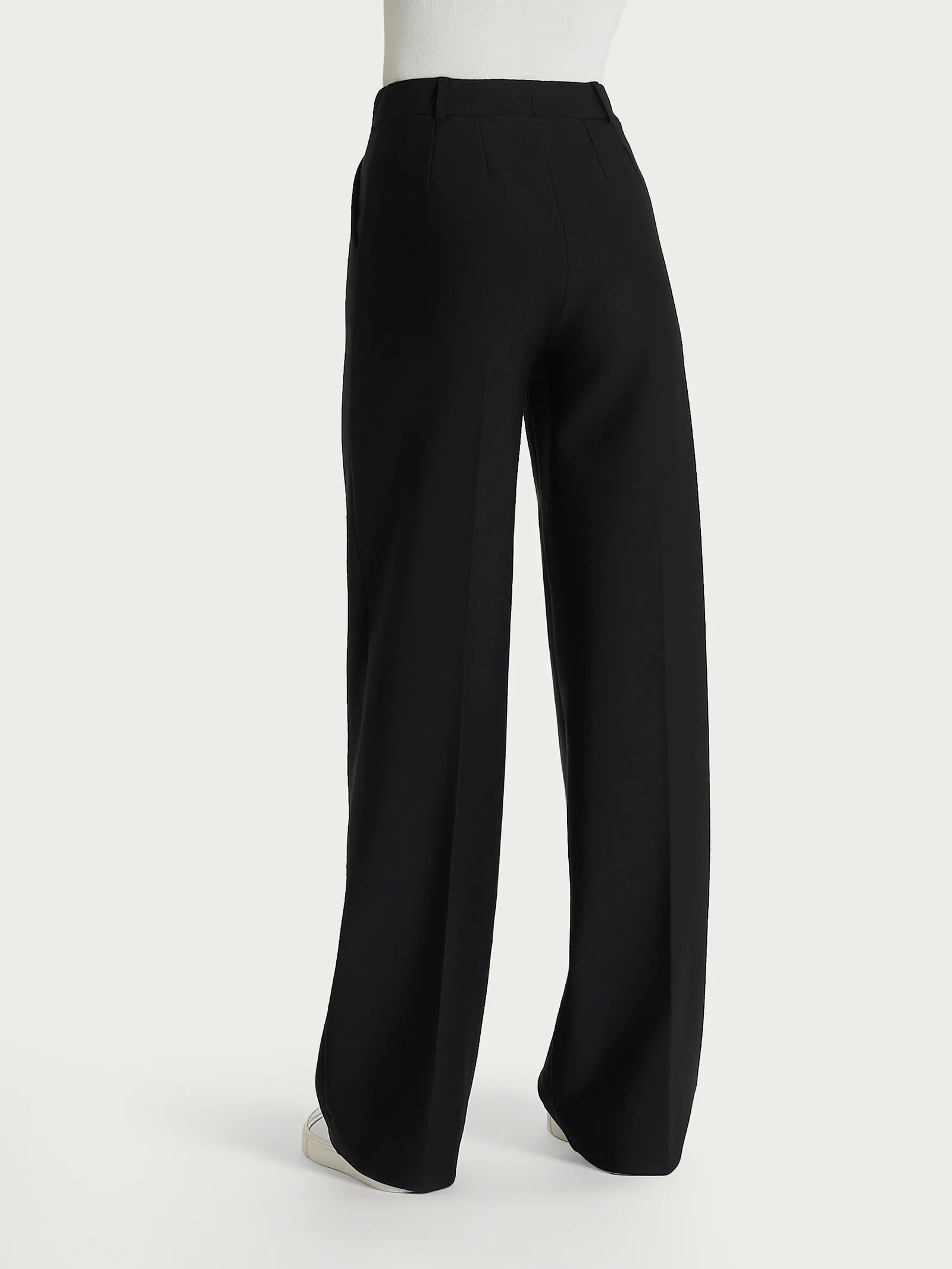 Pantalone a palazzo con tasche in Compact - Nero - Image 2