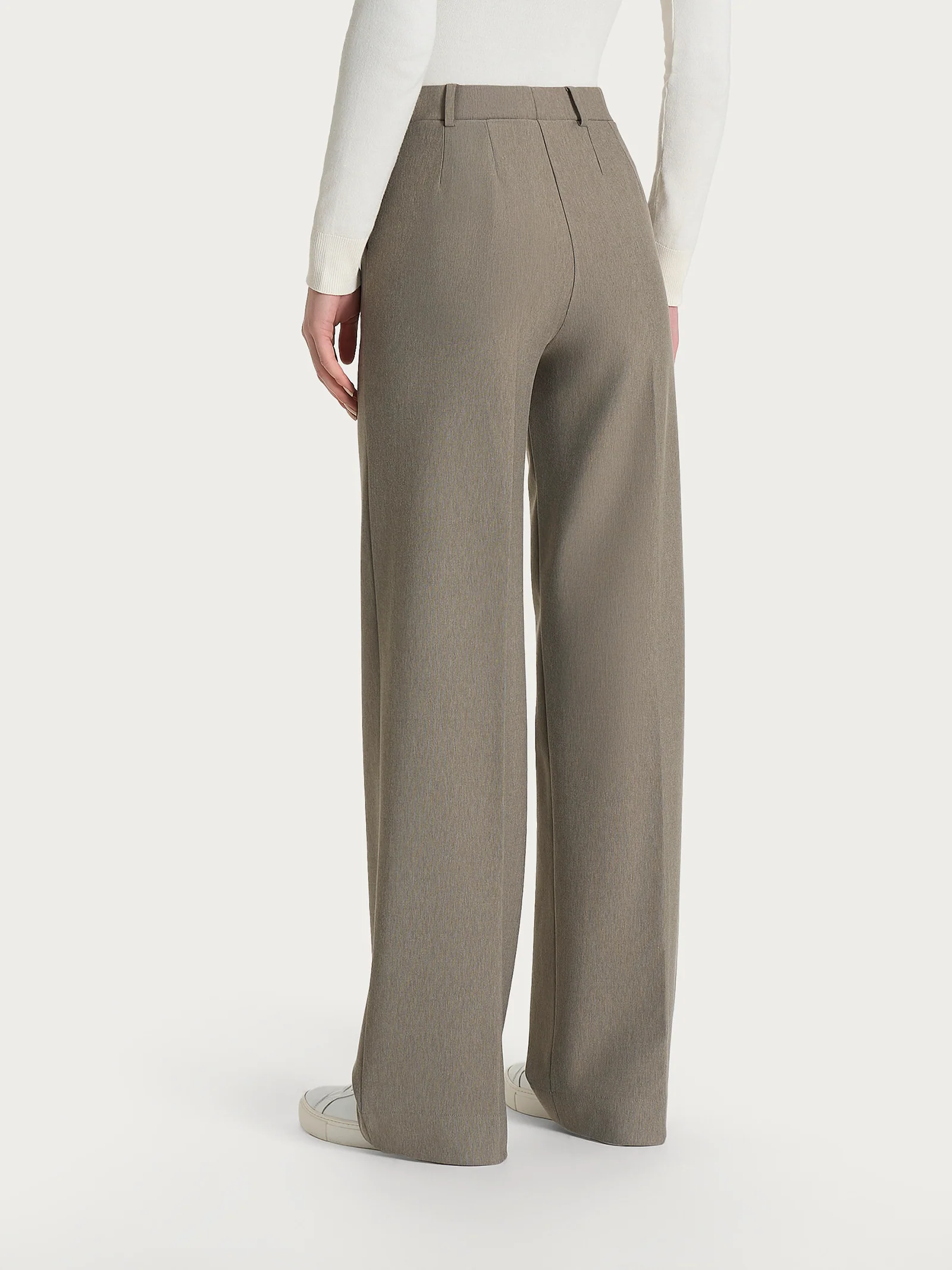 Pantalone a palazzo con tasche in Compact - Glace' Mel. - Image 2