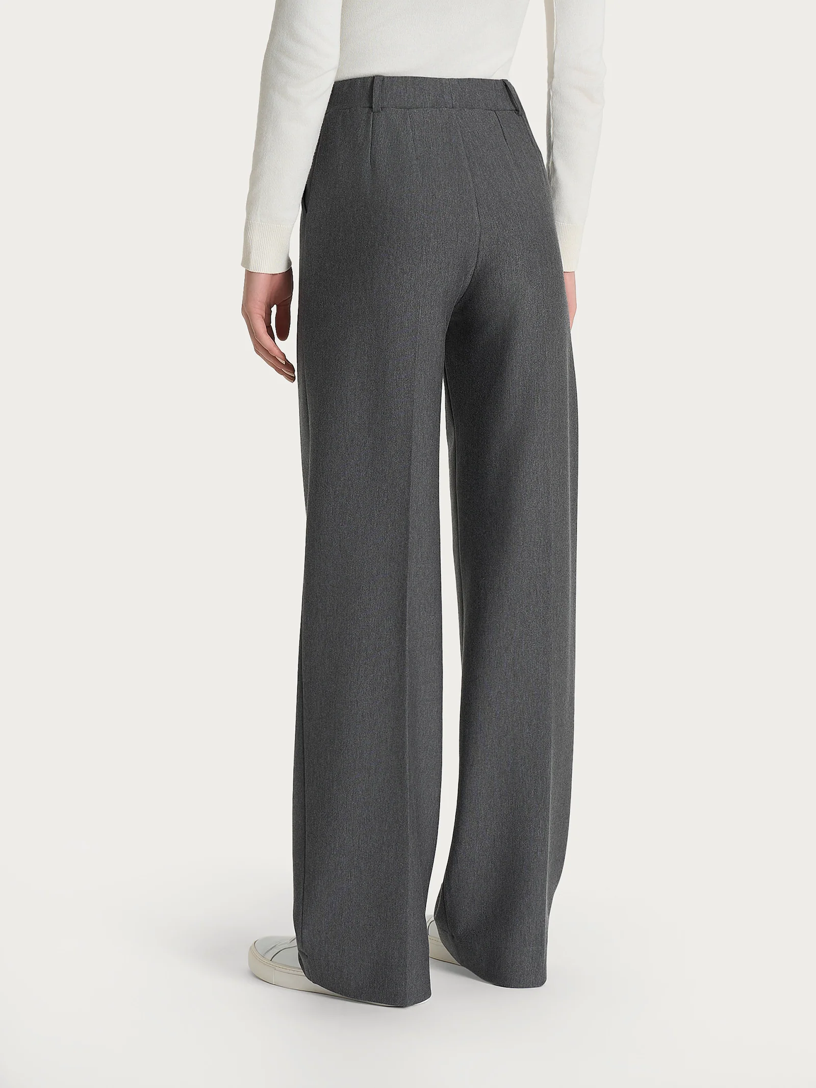 Pantalone a palazzo con tasche in Compact - Ardesia Mel. - Image 2