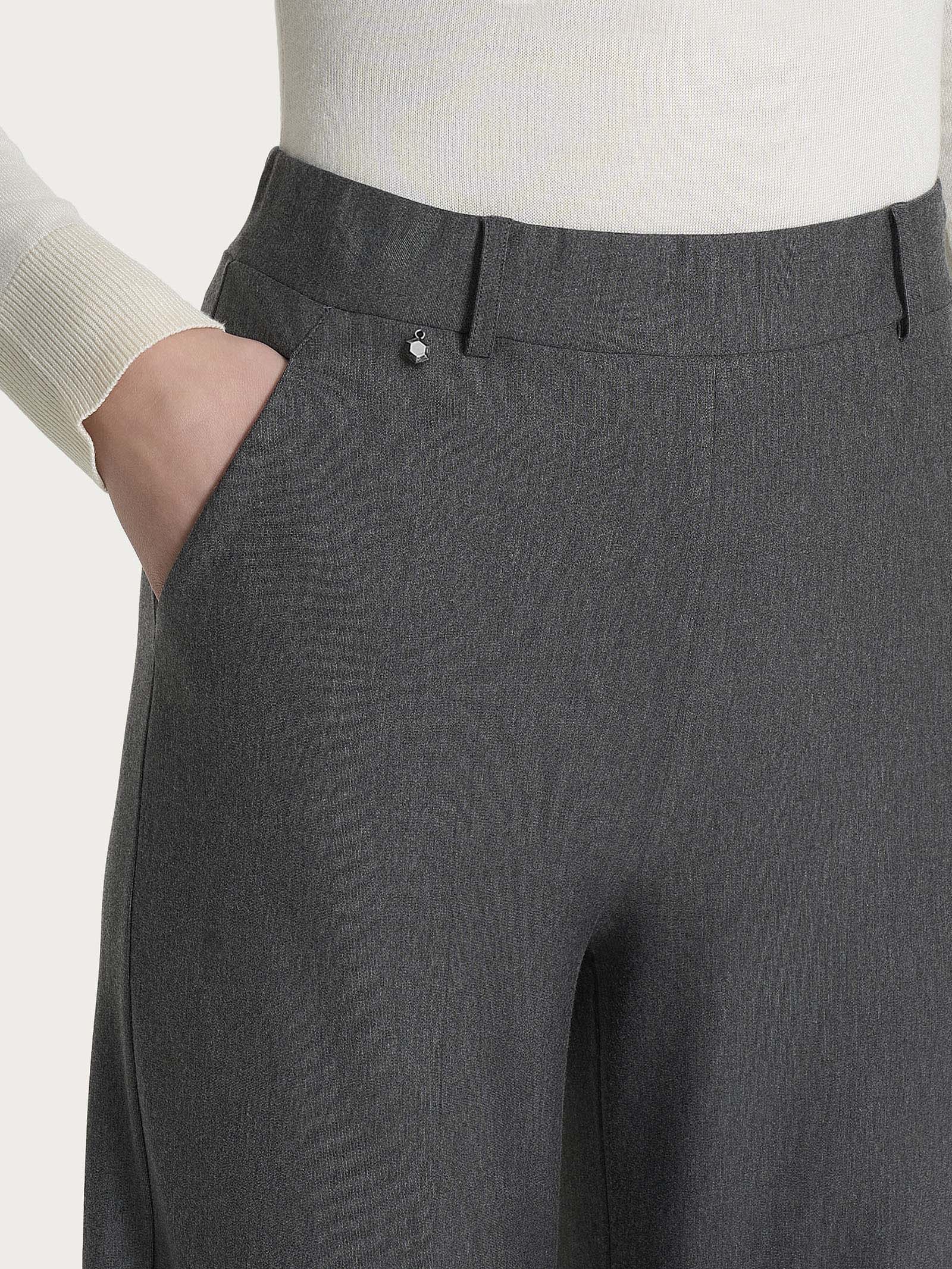 Pantalone a palazzo con tasche in Compact - Ardesia Mel. - Image 3