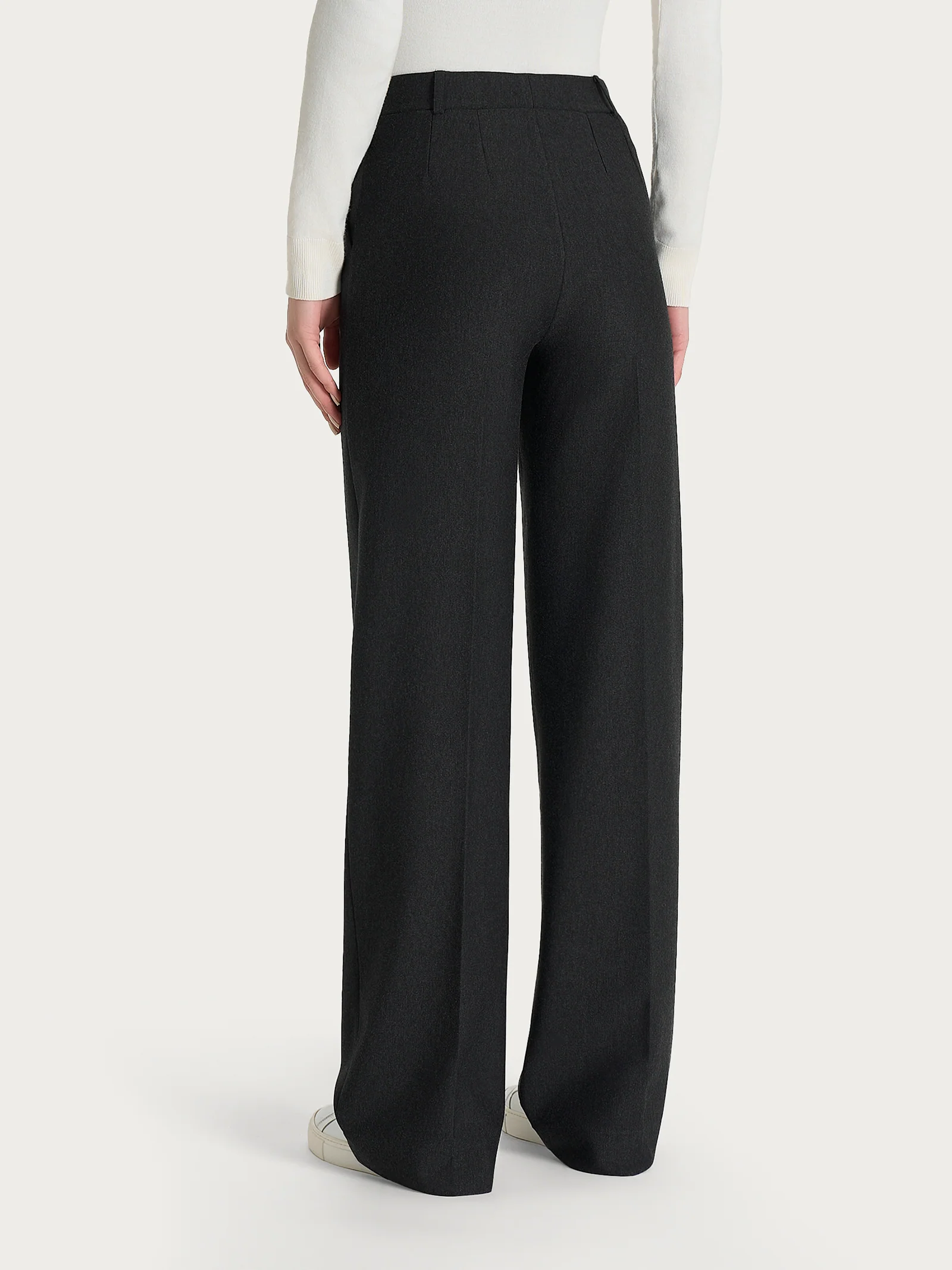 Pantalone a palazzo con tasche in Compact - Oscuro Mel. - Image 2