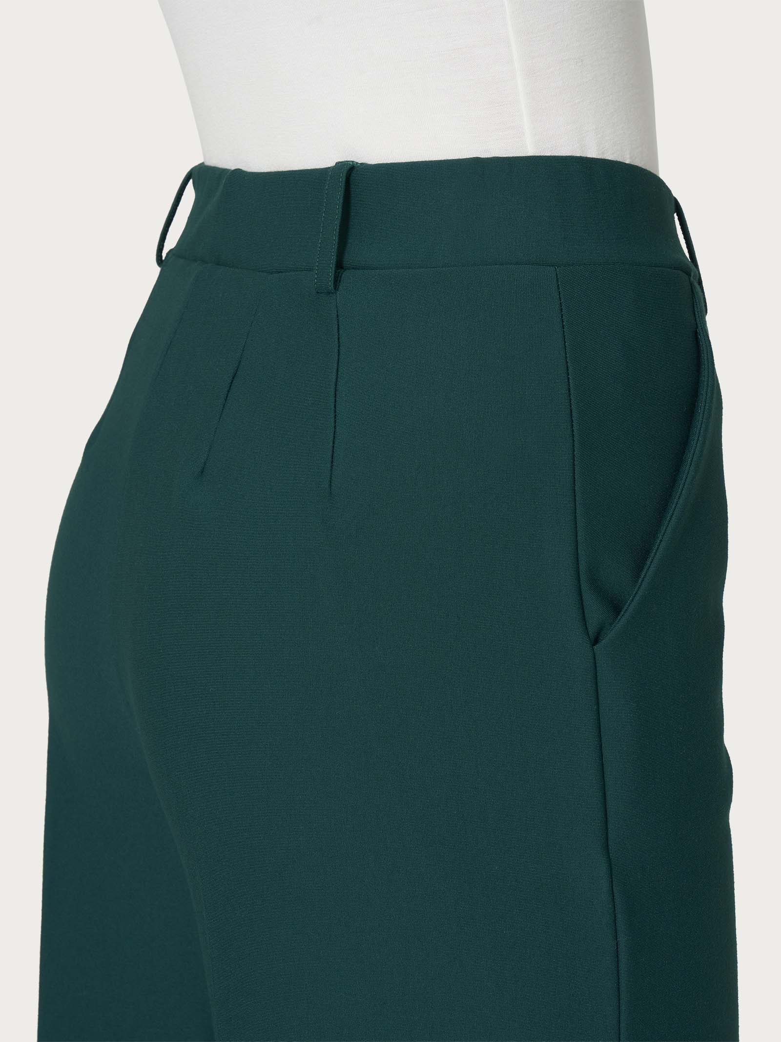 Pantalone a palazzo con tasche in Compact - Rain Forest - Image 3