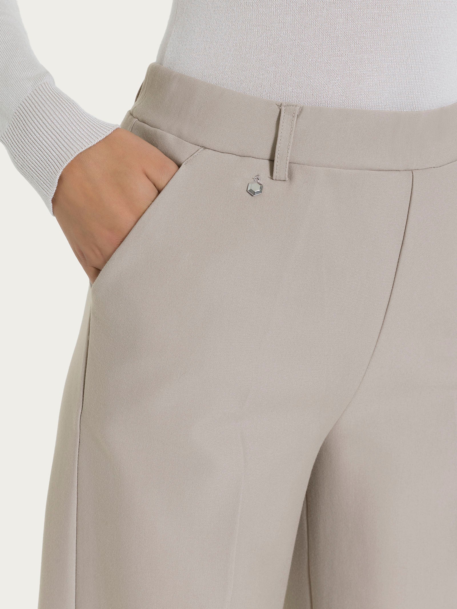 Pantalone a palazzo con tasche in Compact - String - Image 3