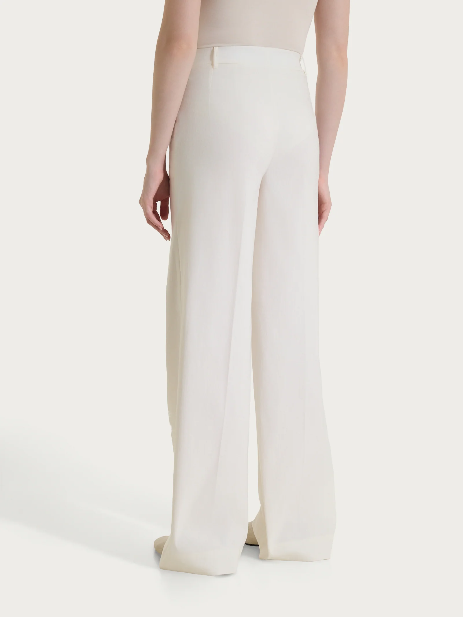 Pantalone a palazzo con tasche in Linen Super Fresh - Candido - Image 2