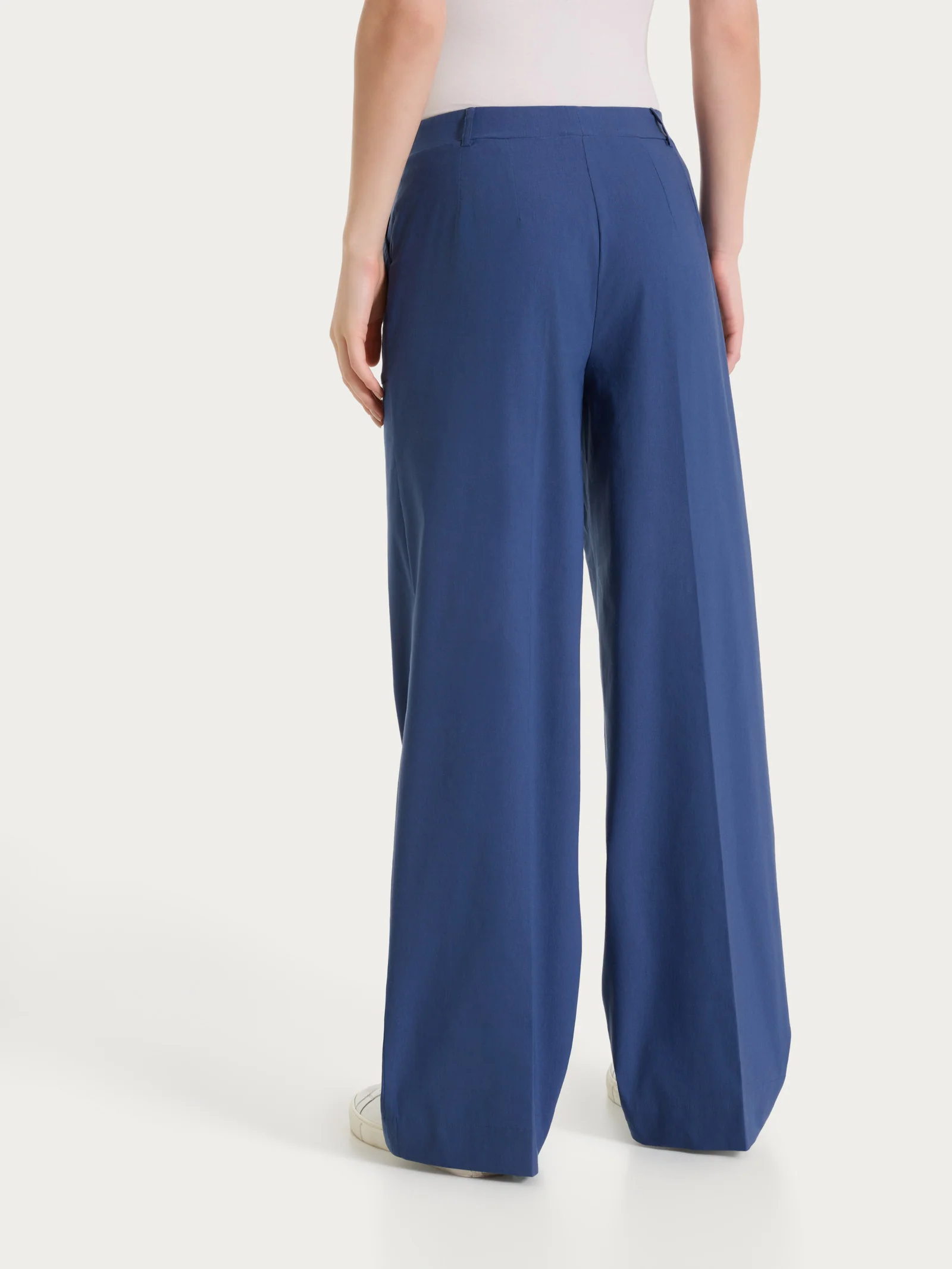 Pantalone a palazzo con tasche in Linen Super Fresh - Oceana - Image 2