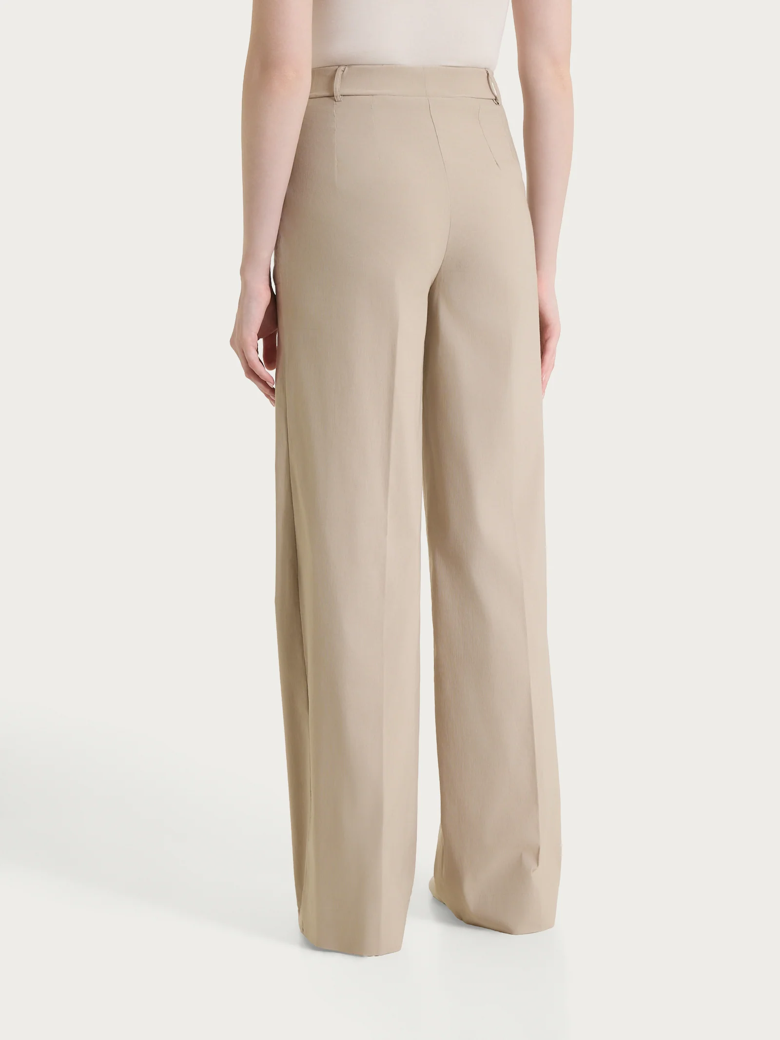 Pantalone a palazzo con tasche in Linen Super Fresh - Crockery - Image 2
