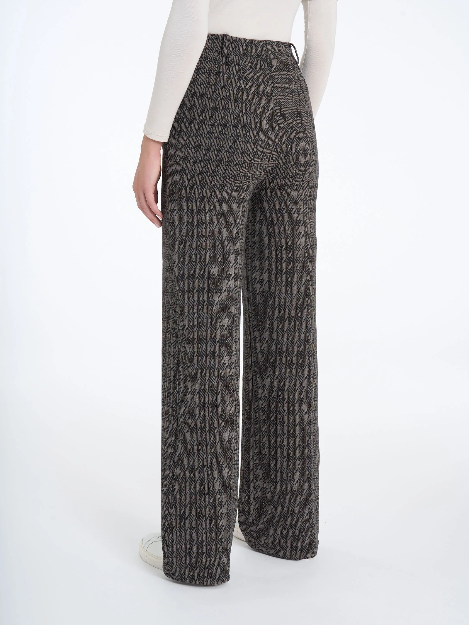 Pantalone a palazzo con tasche in tessuto Eco Jacquard - FANT.PINE BARK - Image 2