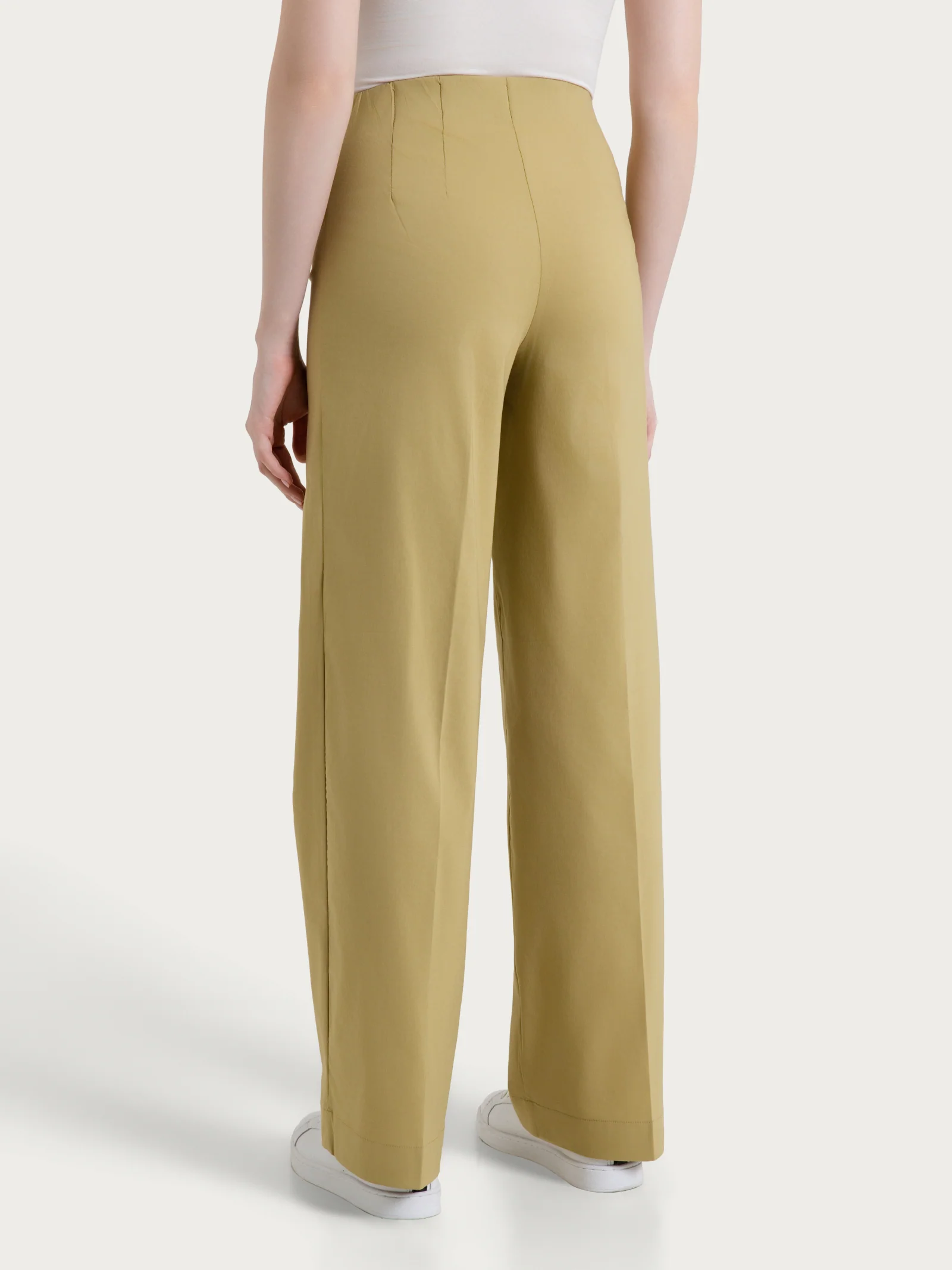 Pantalone a palazzo leggero in Super Fresh - Khaki - Image 2