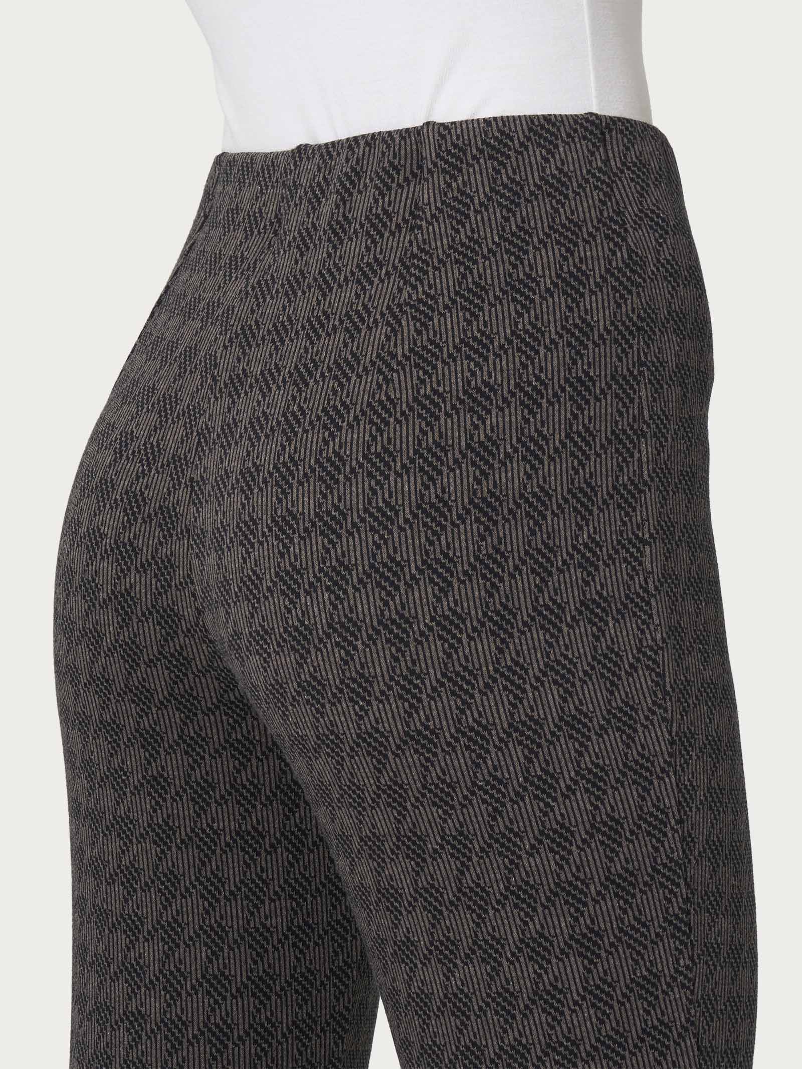 Pantalone a sigaretta con pied de poule in Eco Jacquard - FANT.PINE BARK - Image 3