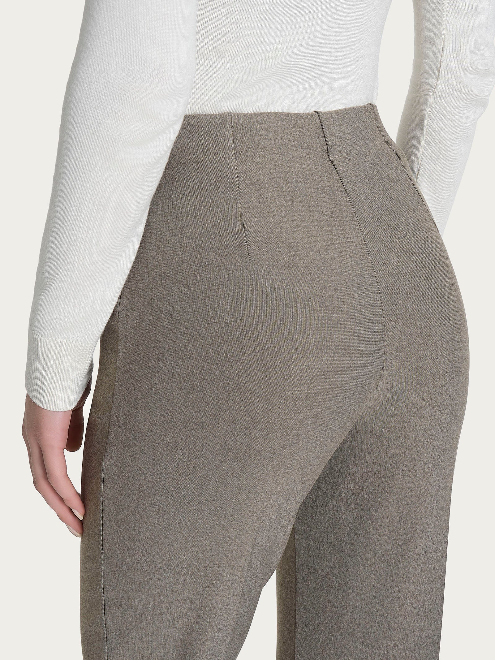 Pantalone a sigaretta con risvolto in Compact - Glace' Mel. - Image 7
