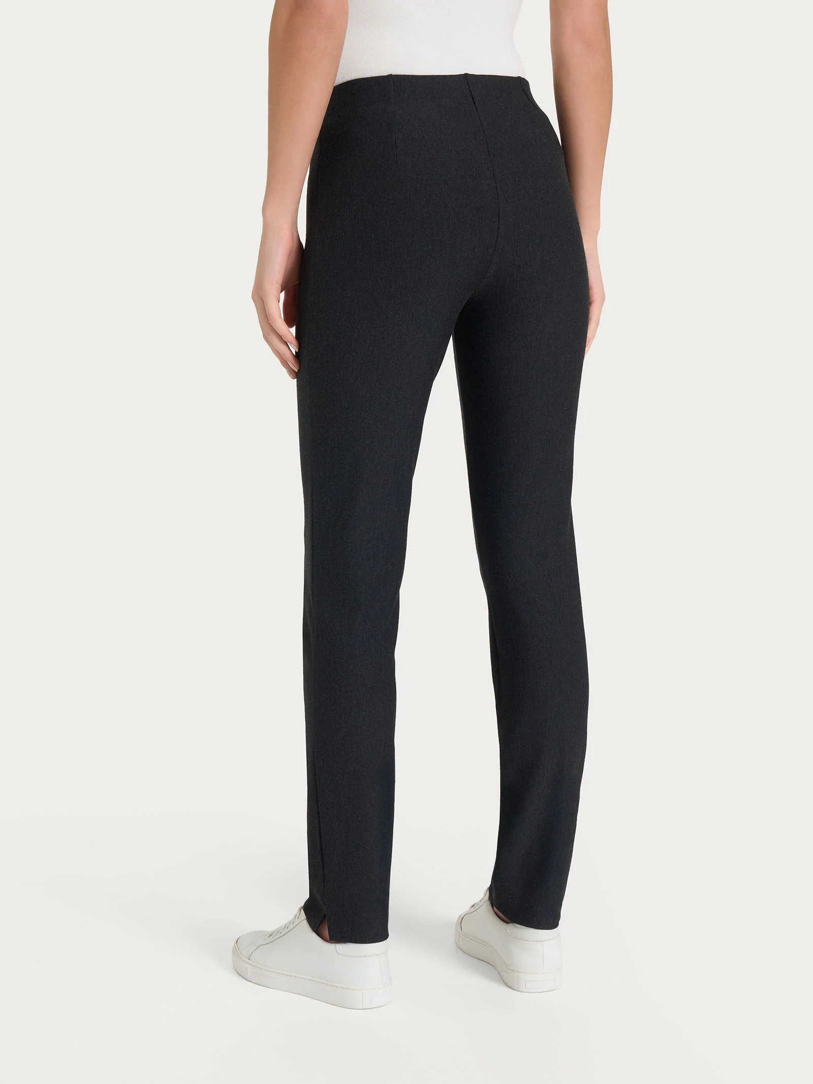 Pantalone a sigaretta con spacchetti in Compact - Oscuro Mel. - Image 2