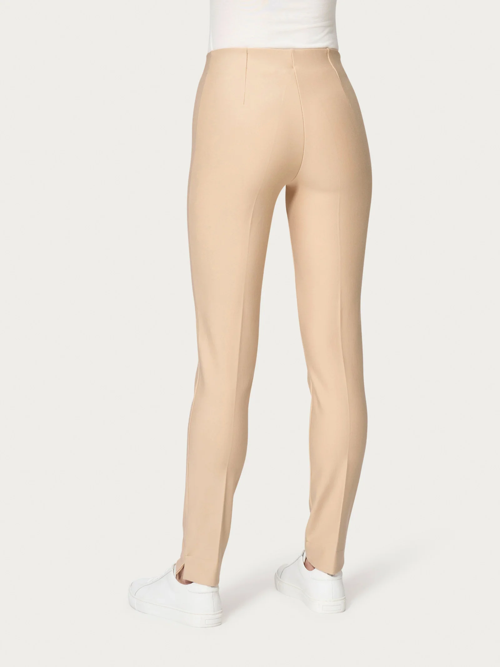 Pantalone a sigaretta con spacchetti in Compact - Irish Cream - Image 2