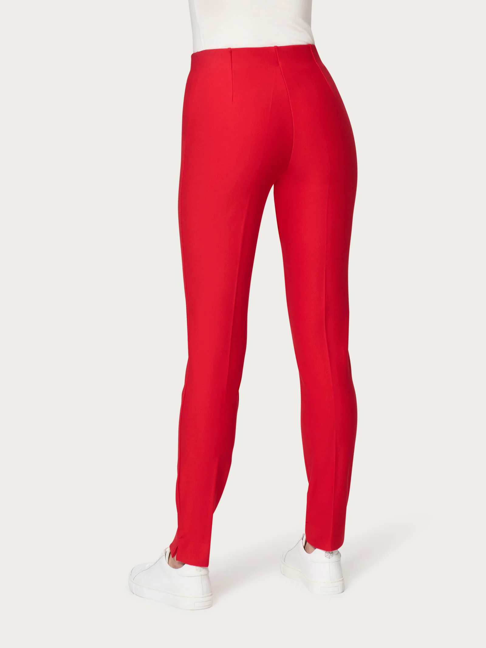Pantalone a sigaretta con spacchetti in Compact - Salsa - Image 2