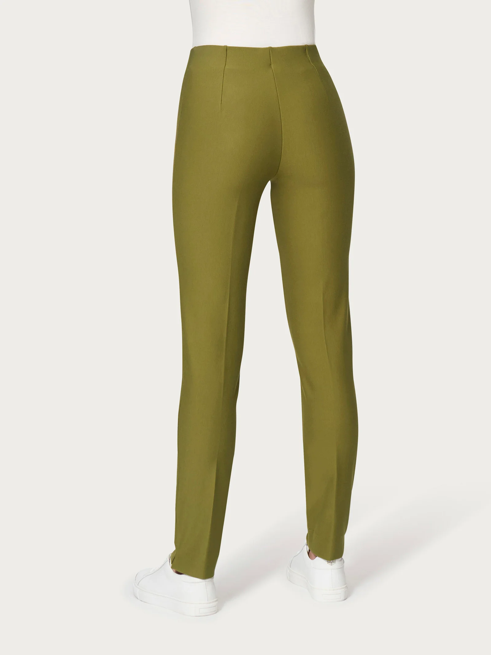 Pantalone a sigaretta con spacchetti in Compact - Sphagnum - Image 2
