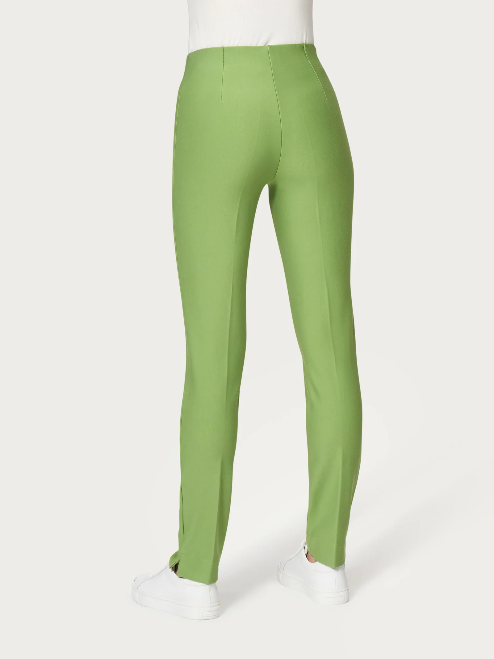 Pantalone a sigaretta con spacchetti in Compact - Piquant Green - Image 2
