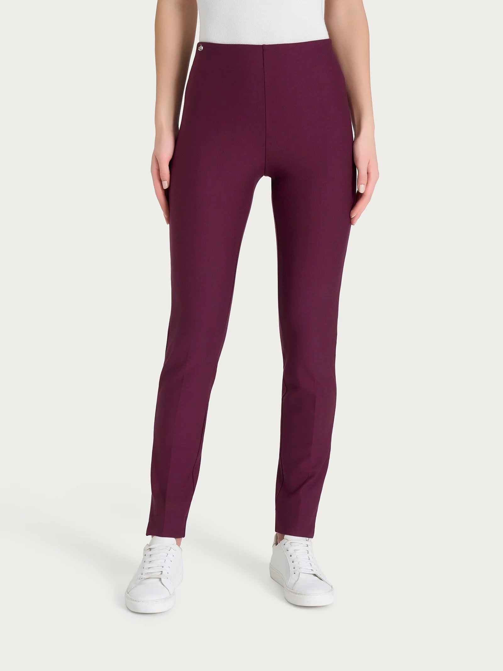 Pantalone a sigaretta con spacchetti in Compact - Fig