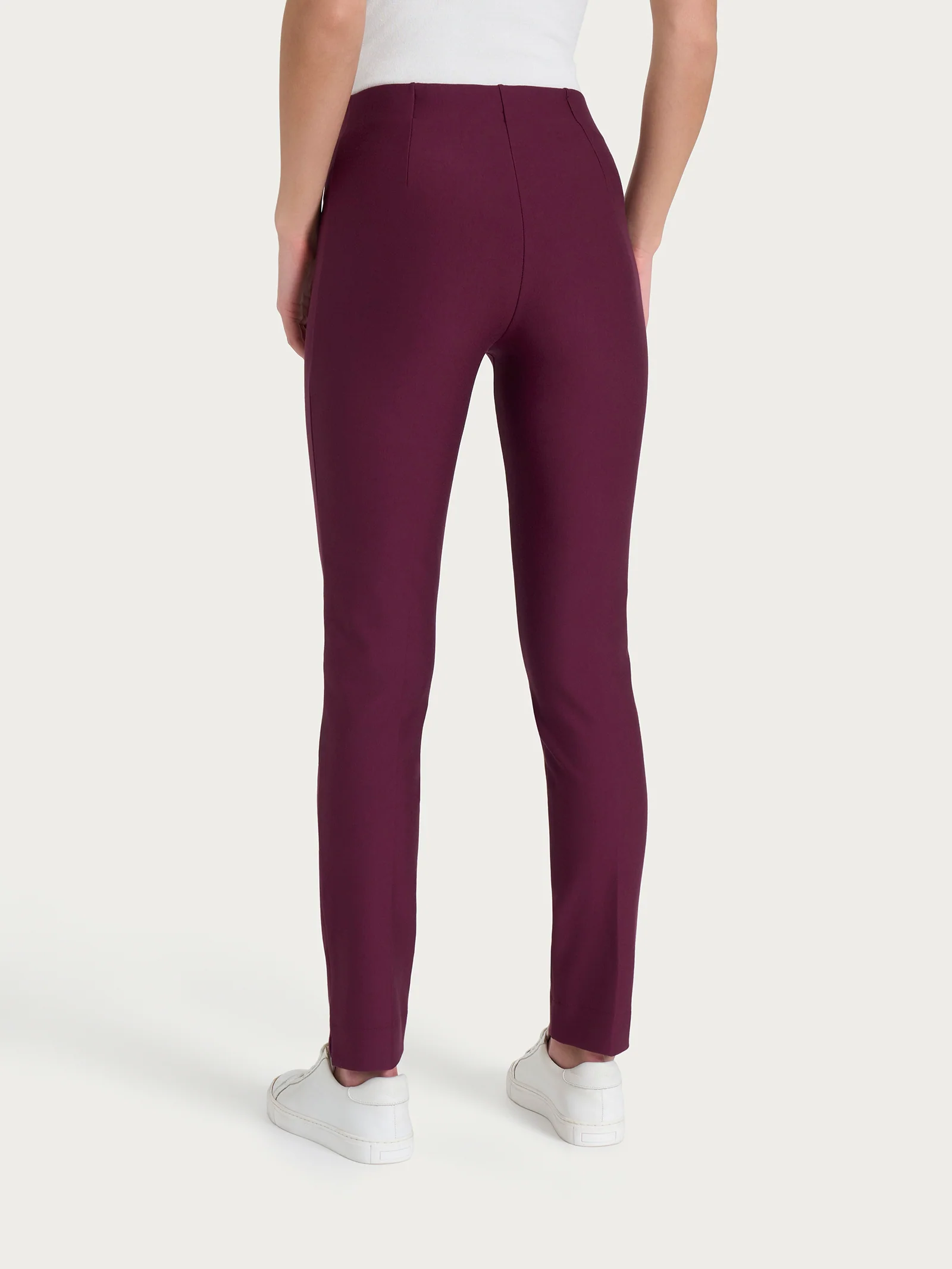 Pantalone a sigaretta con spacchetti in Compact - Fig - Image 2