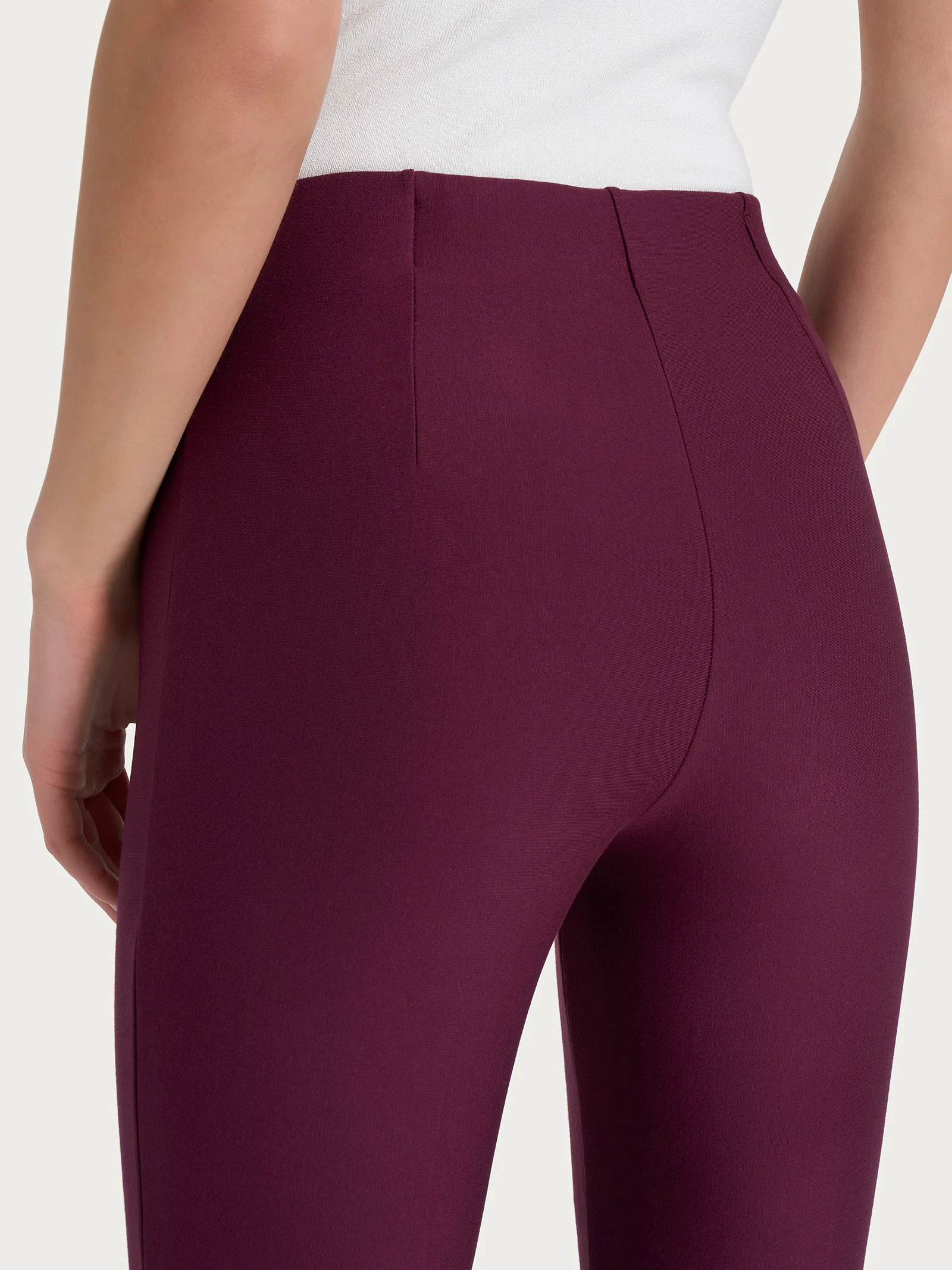 Pantalone a sigaretta con spacchetti in Compact - Fig - Image 3