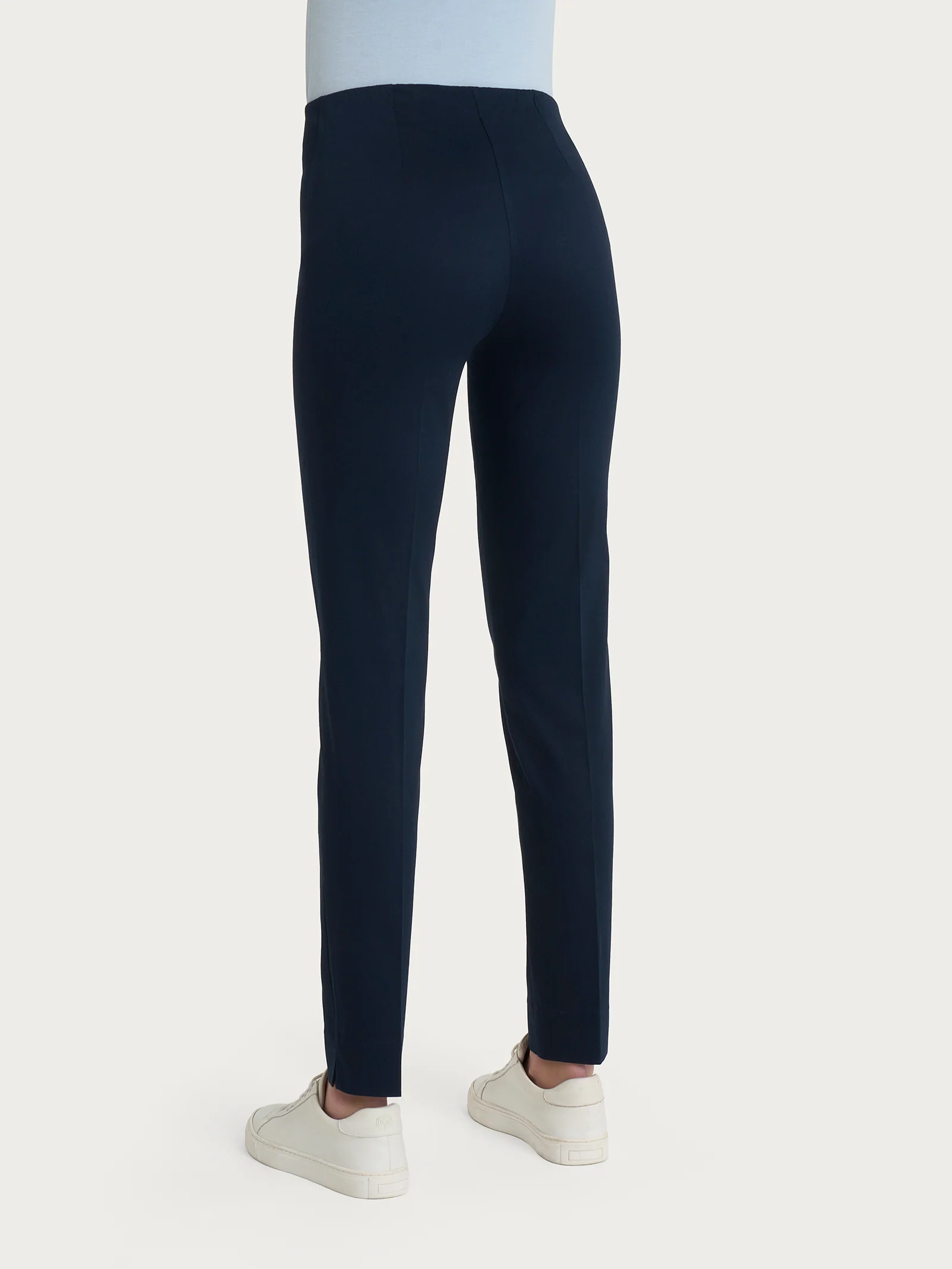 Pantalone a sigaretta con spacchetti in Satin Power - Bleu - Image 2