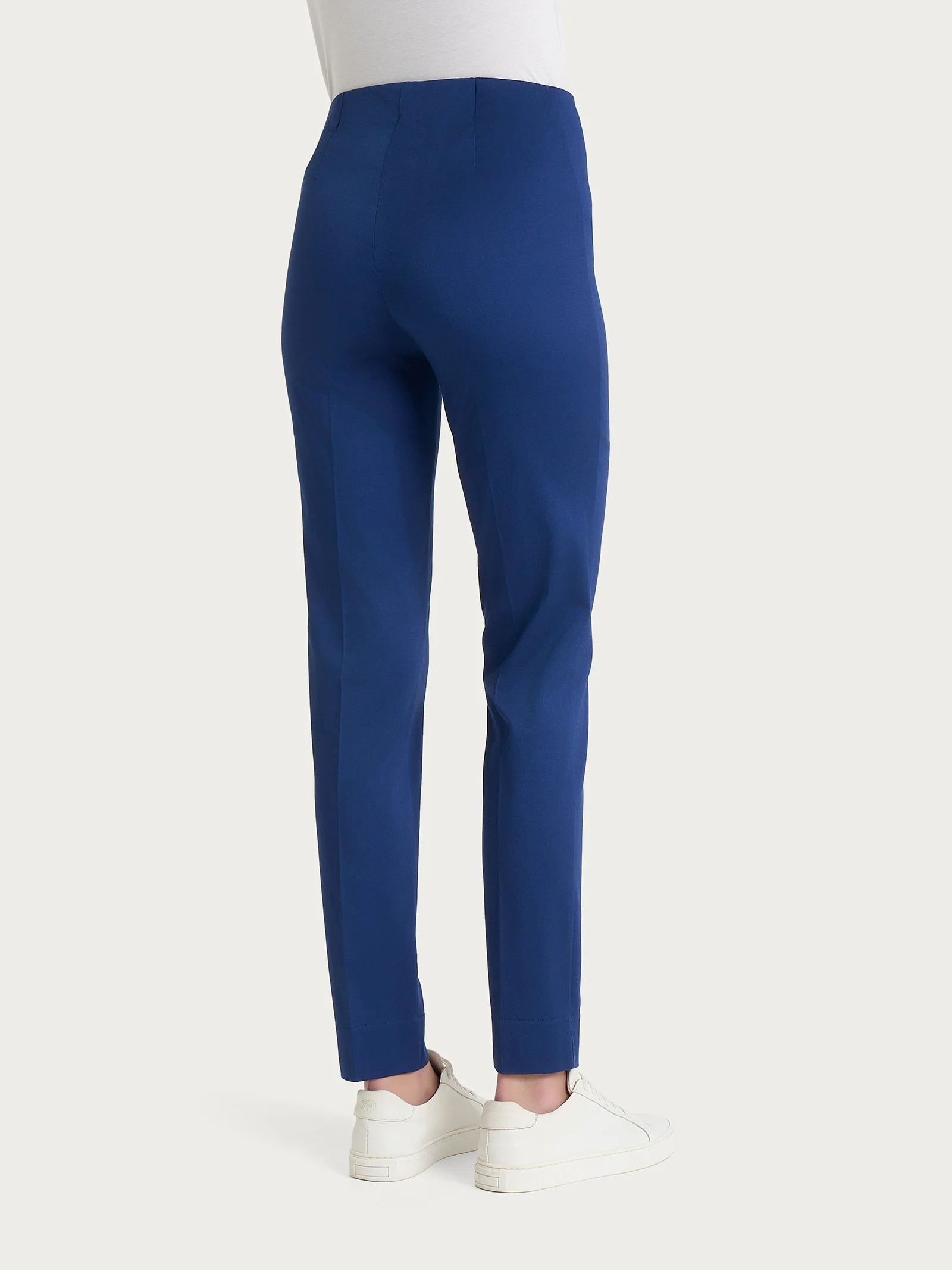 Pantalone a sigaretta con spacchetti in Satin Power - Blueberry - Image 2