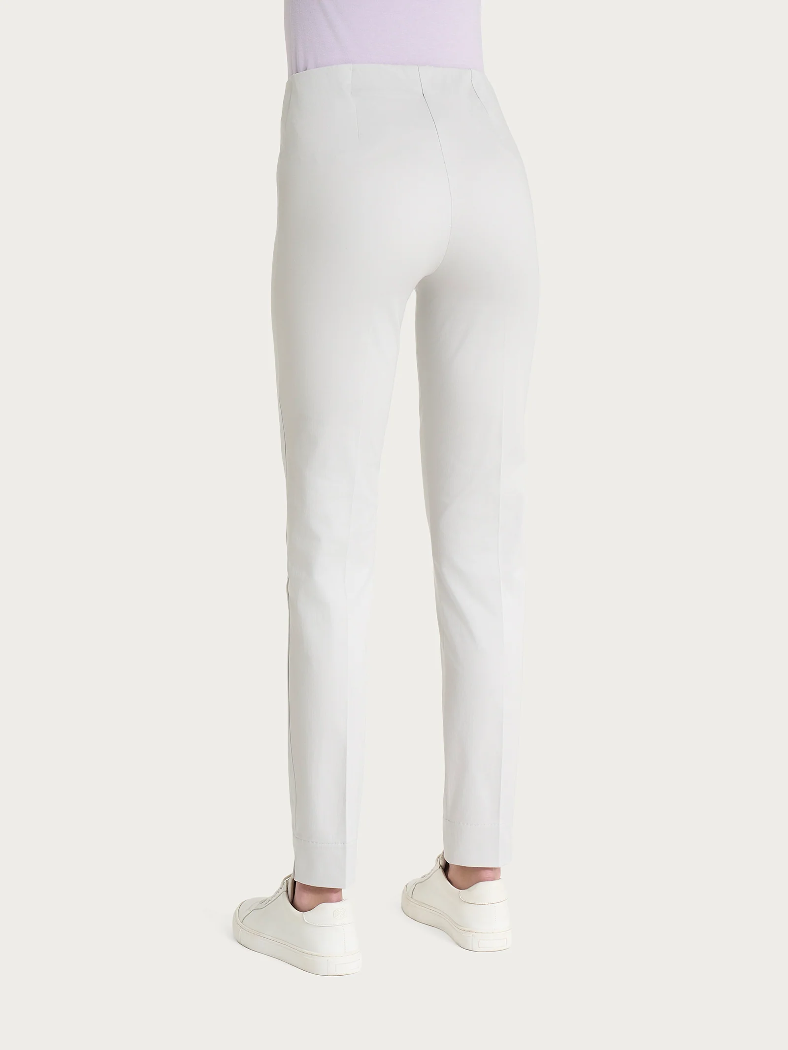 Pantalone a sigaretta con spacchetti in Satin Power - Dawn Blue - Image 2