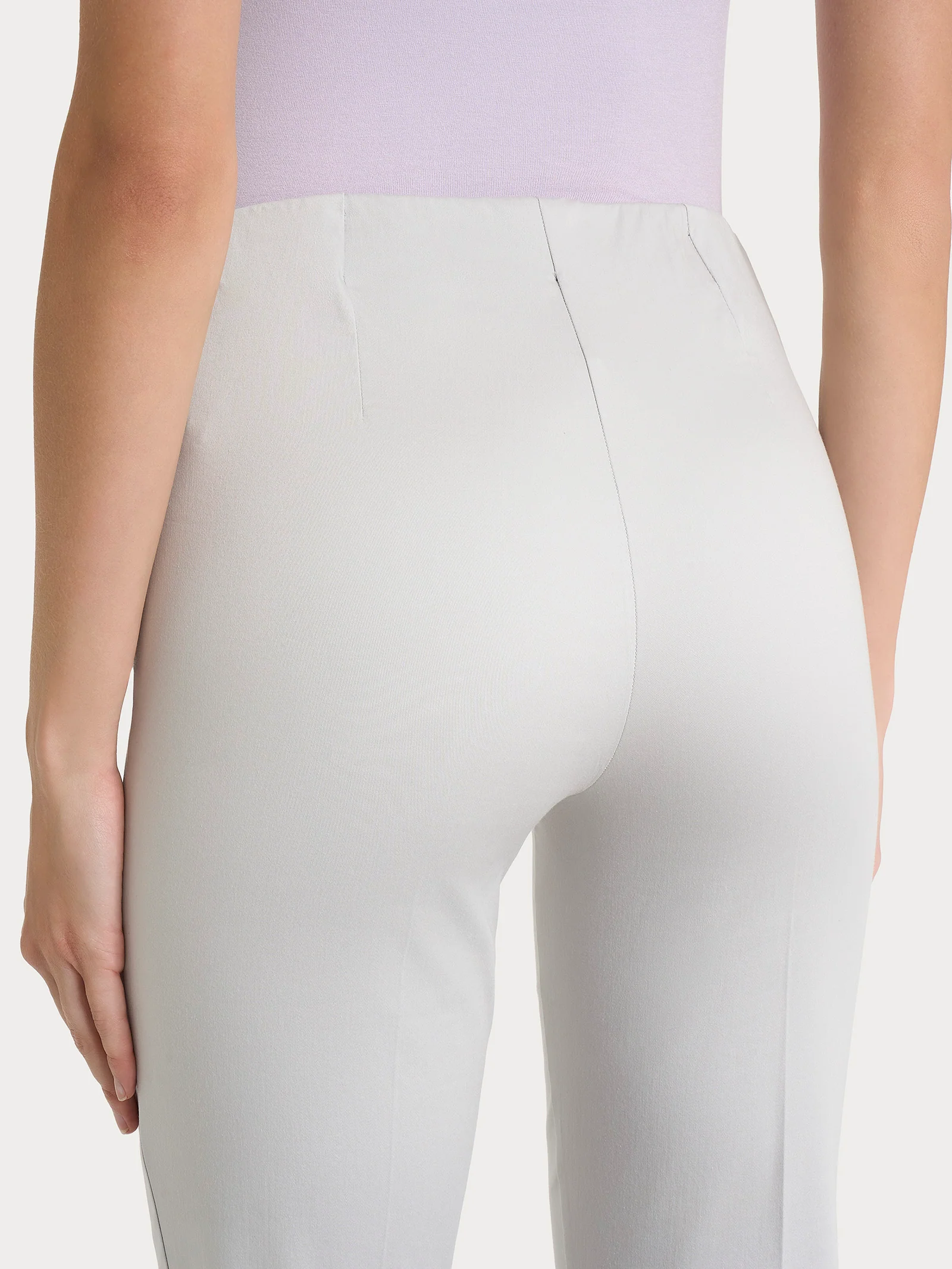 Pantalone a sigaretta con spacchetti in Satin Power - Dawn Blue - Image 3