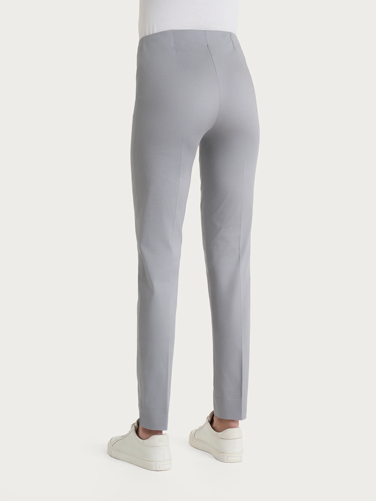 Pantalone a sigaretta con spacchetti in Satin Power - Ultimate Gray - Image 2