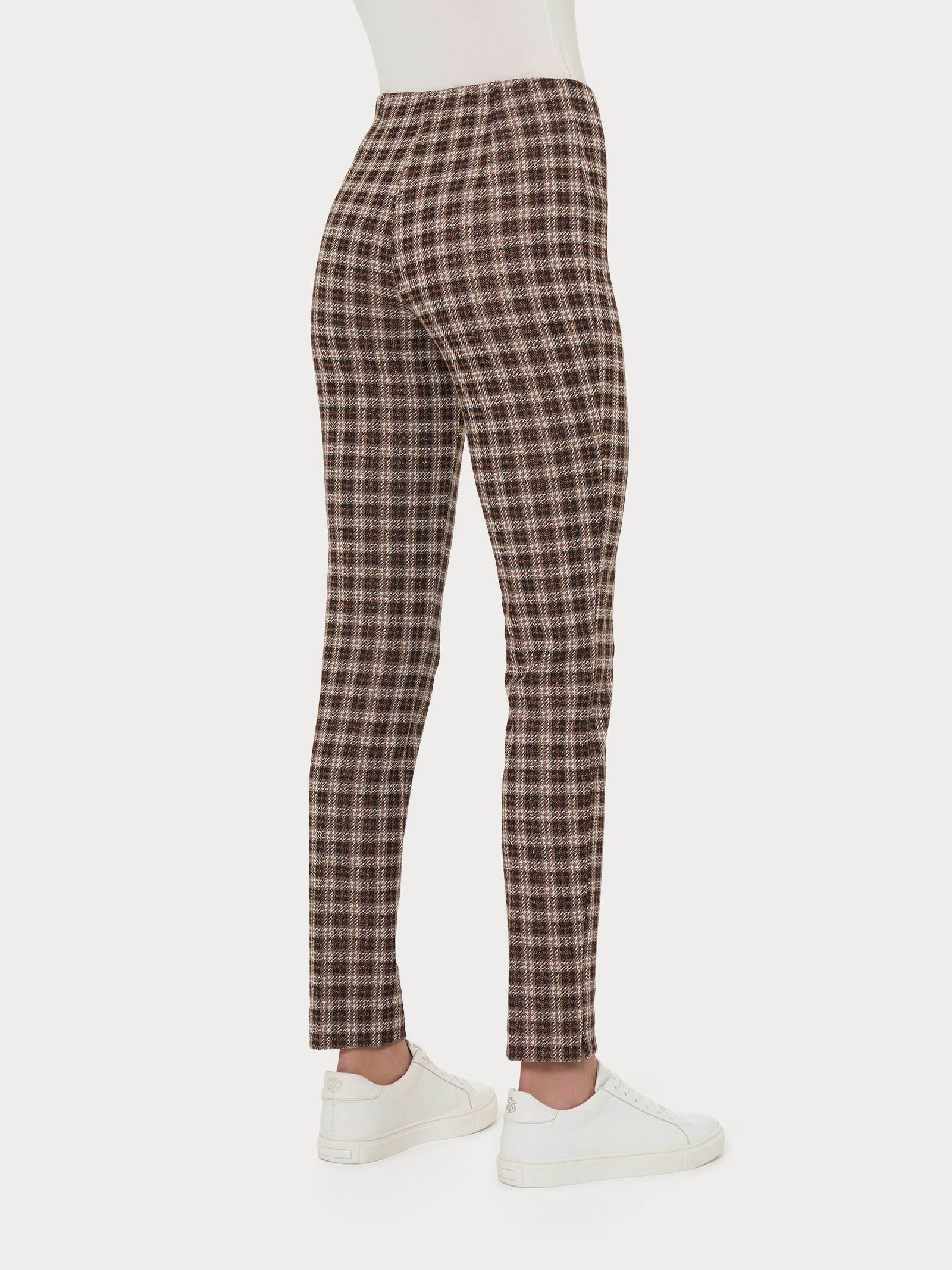 Pantalone a sigaretta con spacchetti in tessuto Eco Jacquard - Fant.Nero - Image 2