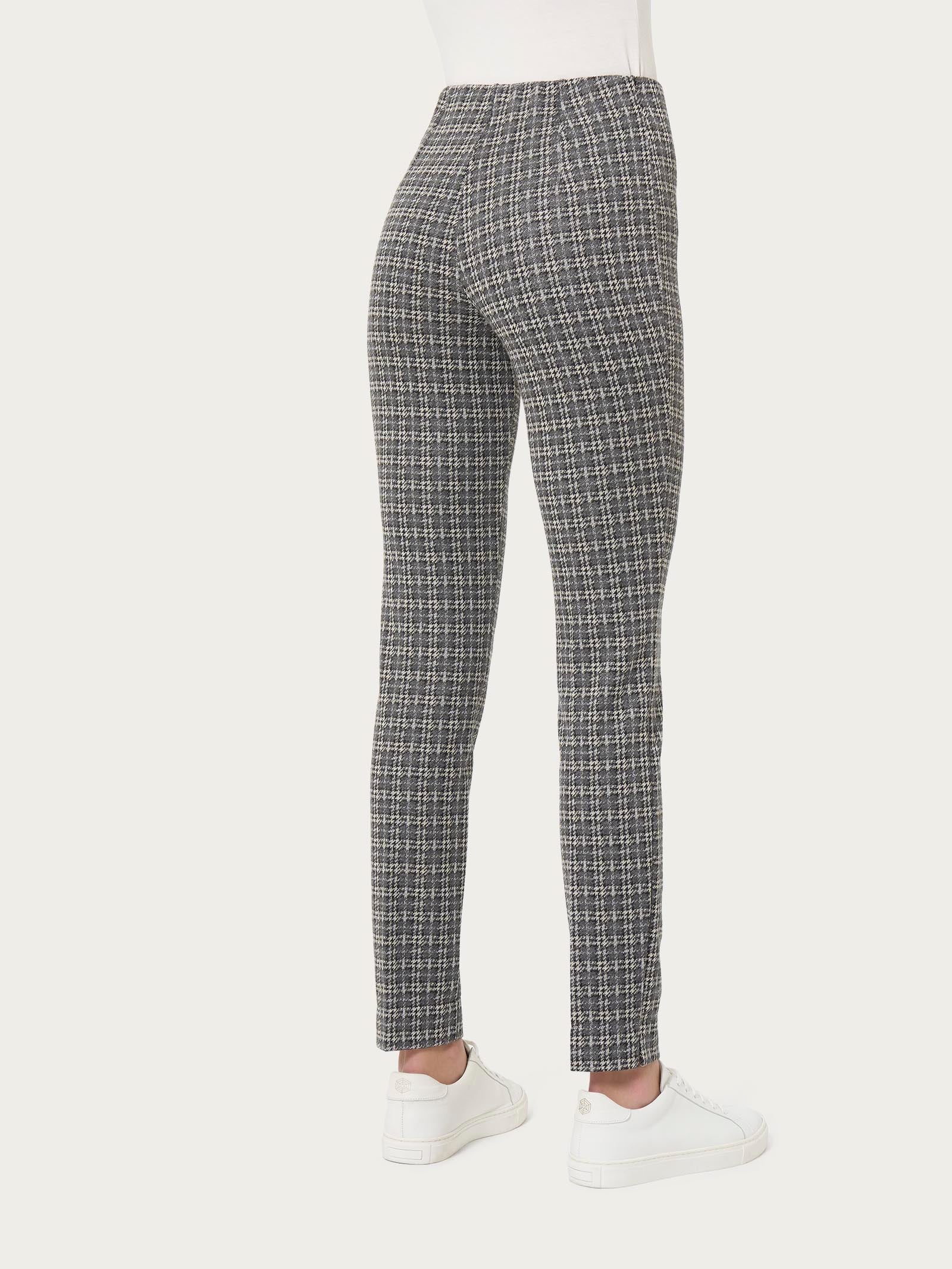 Pantalone a sigaretta con spacchetti in tessuto Eco Jacquard - Fant.Vapore - Image 2