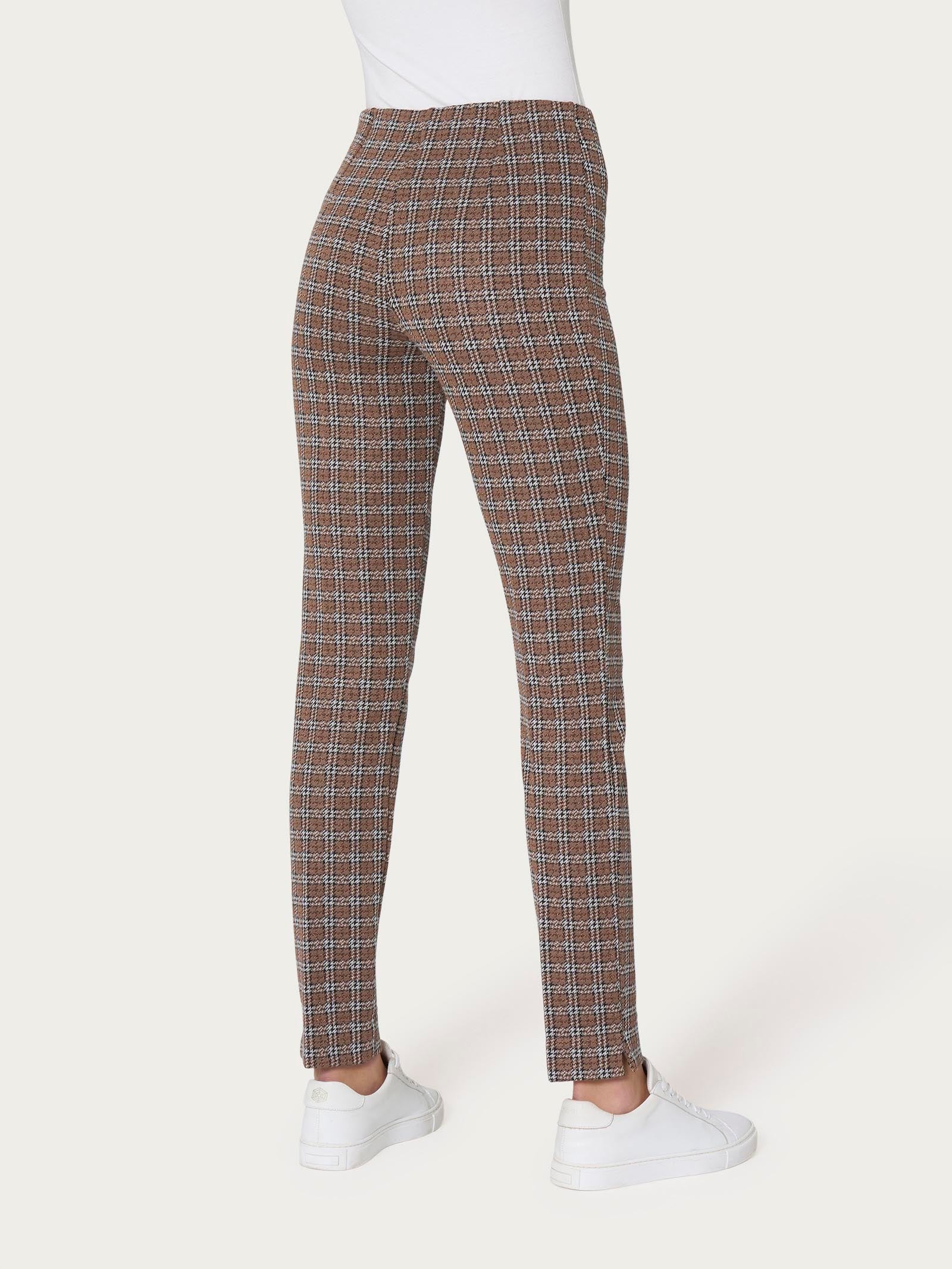Pantalone a sigaretta con spacchetti in tessuto Eco Jacquard - Fant. Pine Bark - Image 2
