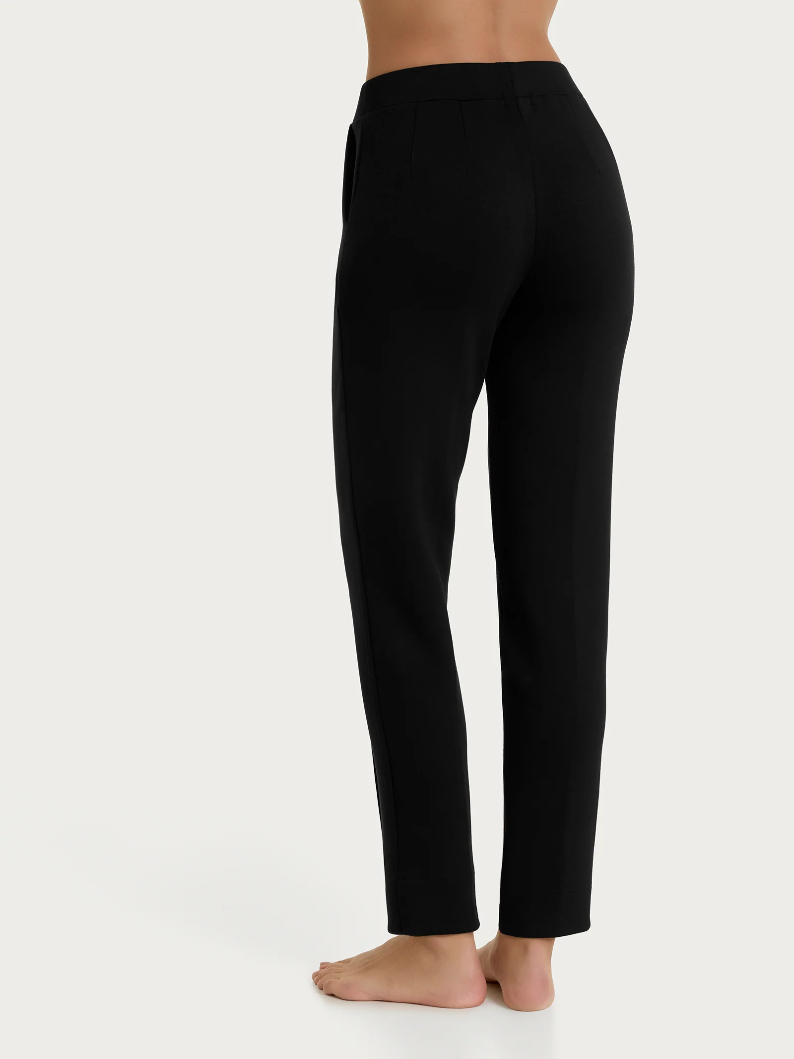 Pantalone a sigaretta con tasche in Scuba - Nero - Image 2