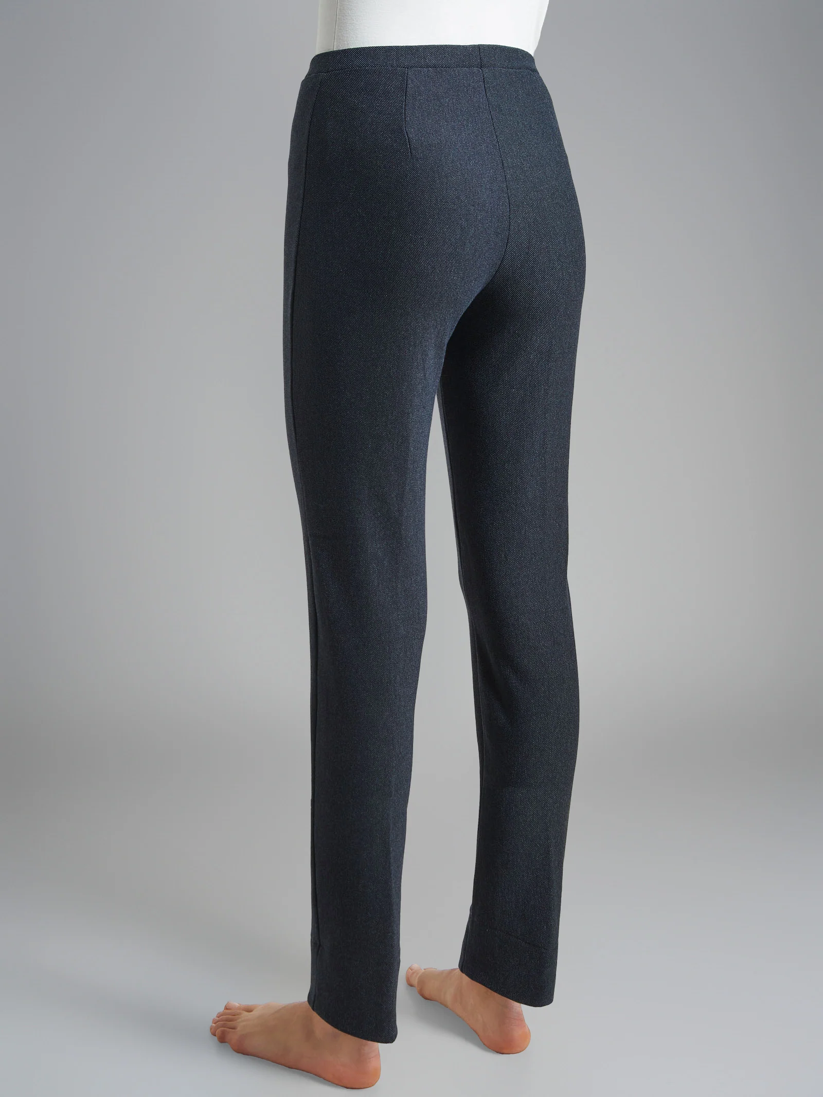 Pantalone alla caviglia in maglia flanella  - Bleu Mel. - Image 2