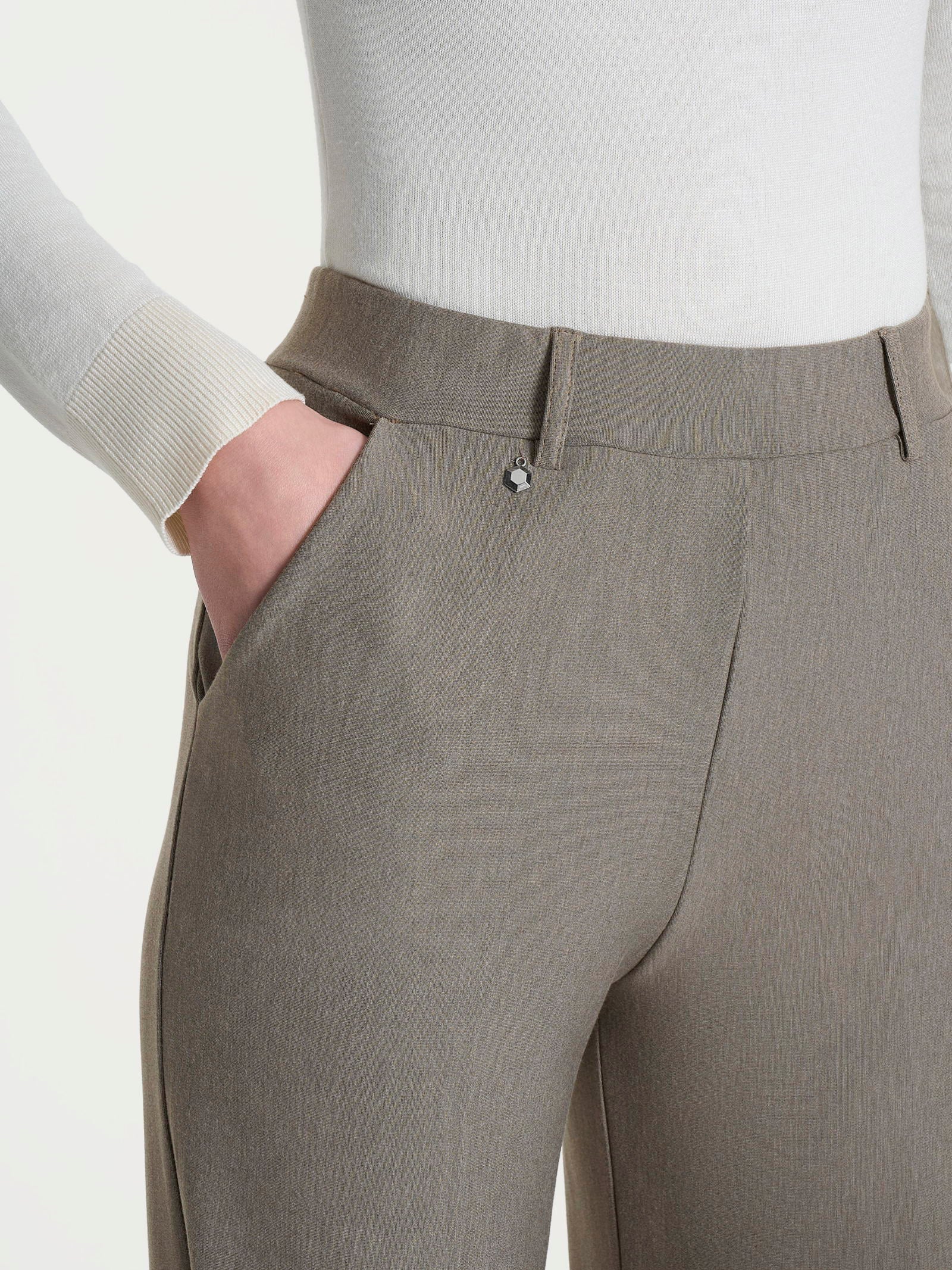 Pantalone ampio alla caviglia in Compact - Glace' Mel. - Image 3