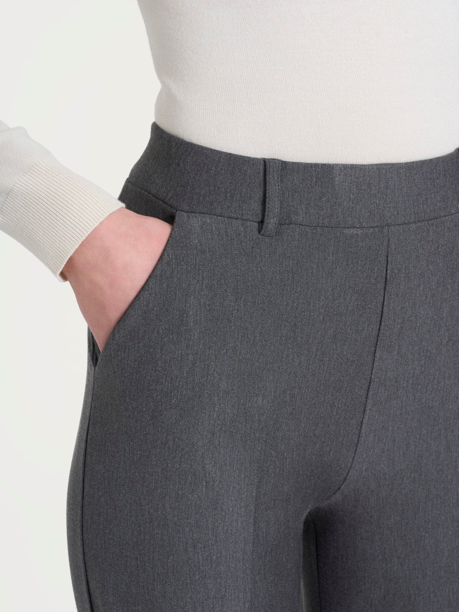 Pantalone ampio alla caviglia in Compact - Ardesia Mel. - Image 3