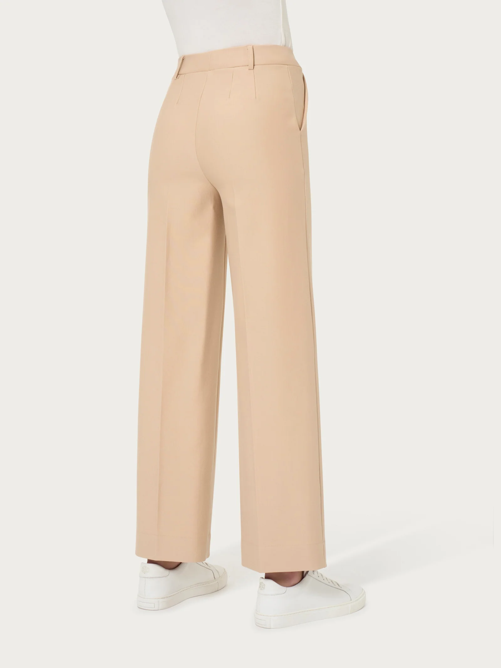 Pantalone ampio alla caviglia in Compact - Irish Cream - Image 2