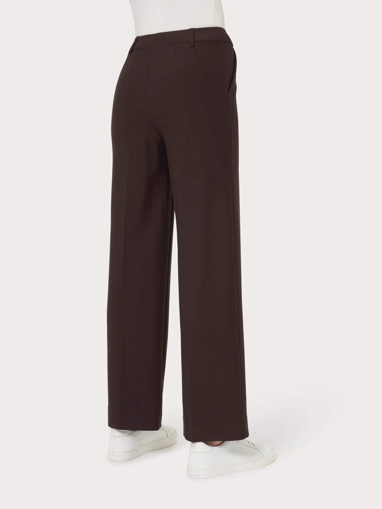Pantalone ampio alla caviglia in Compact - Chocolate Torte - Image 2