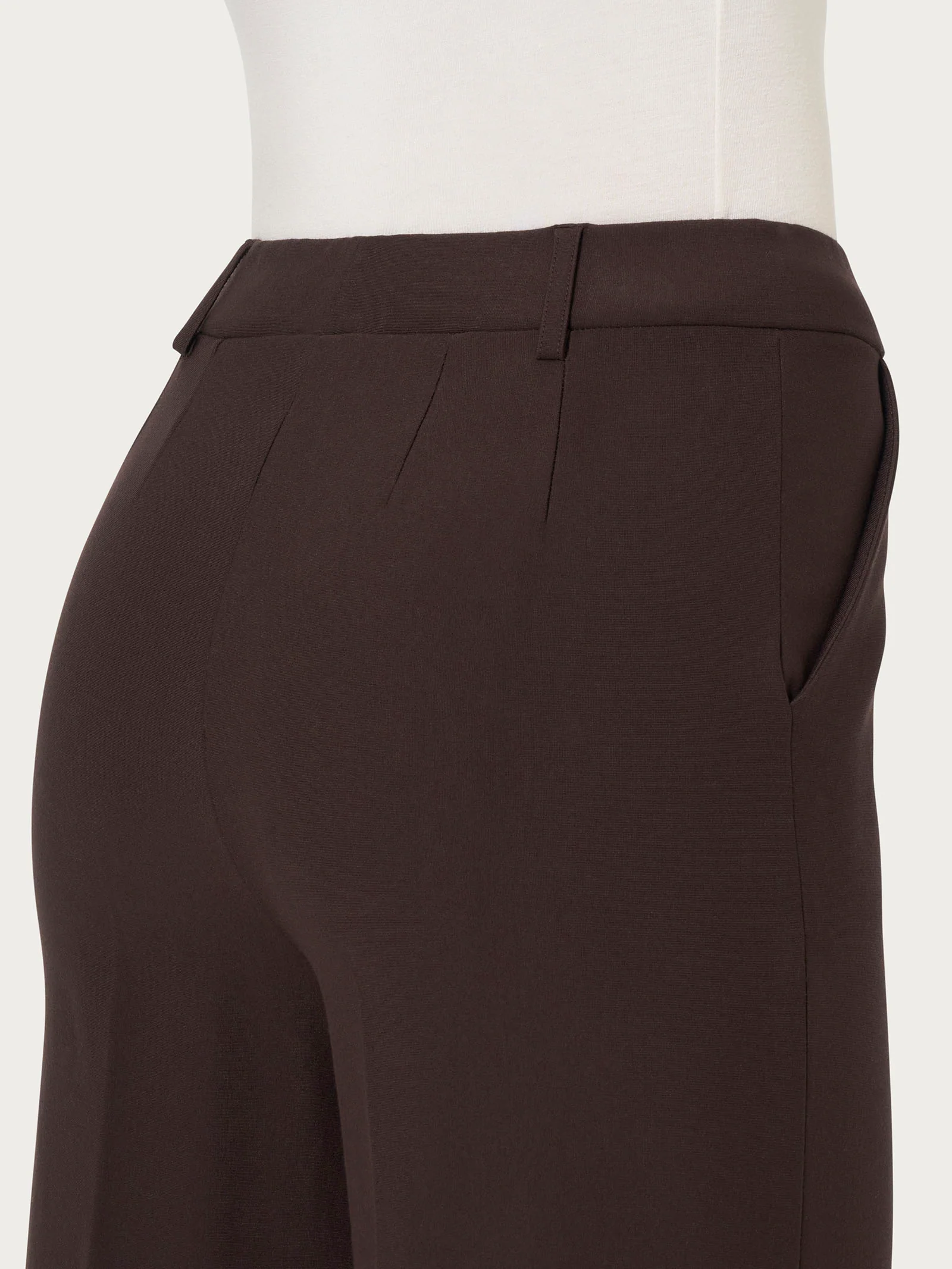 Pantalone ampio alla caviglia in Compact - Chocolate Torte - Image 3