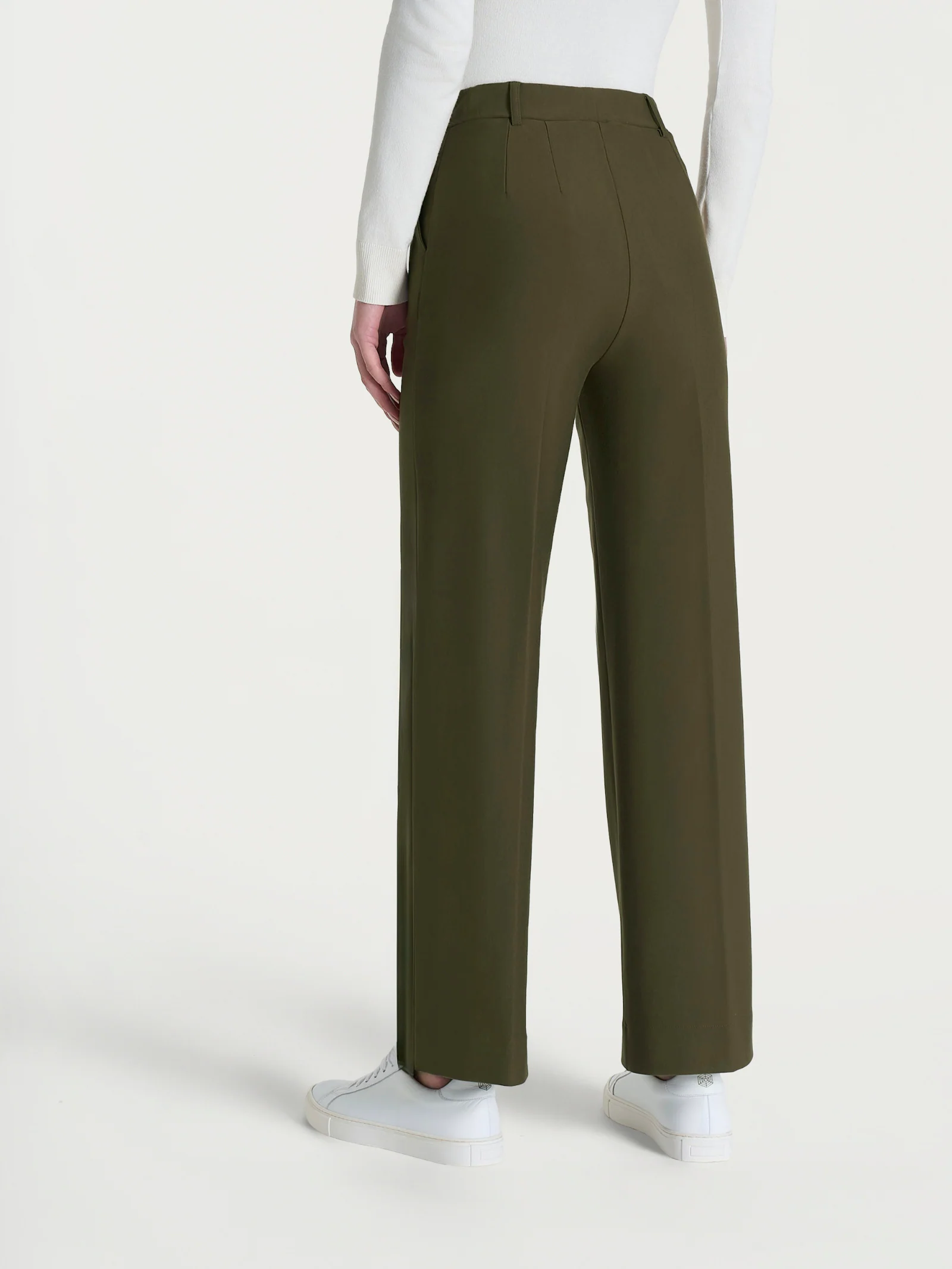 Pantalone ampio alla caviglia in Compact - Dark Olive - Image 2