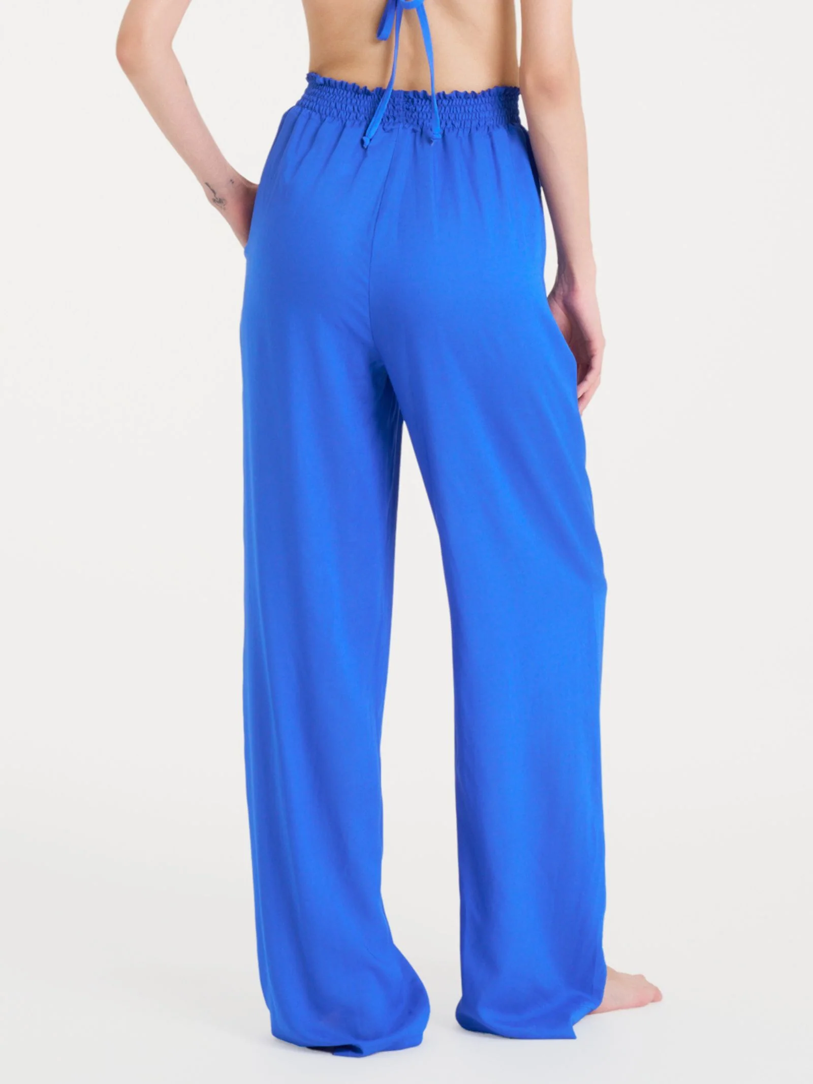 Pantalone ampio con arricciatura in Ecoseta - Surf the Web - Image 2