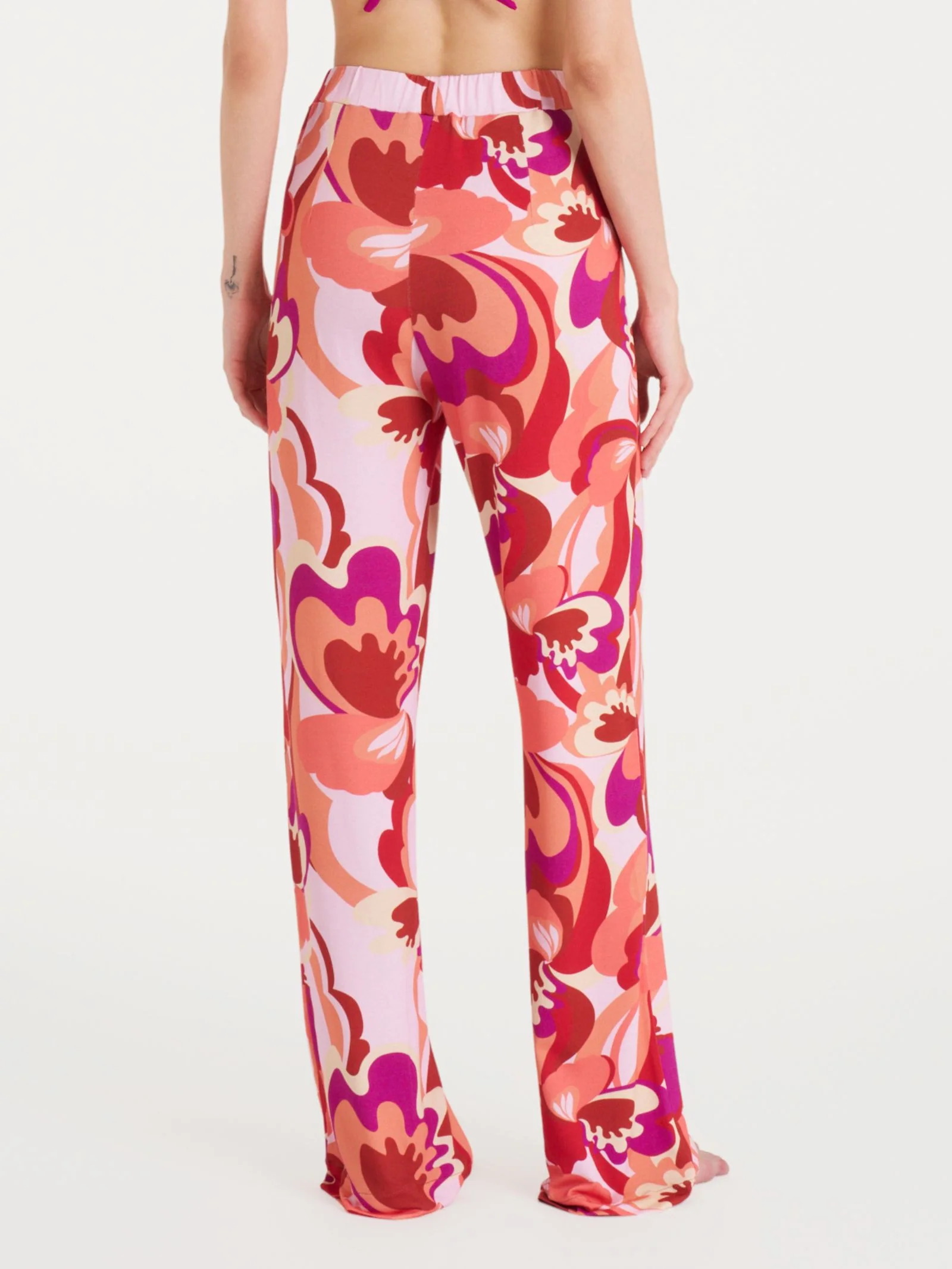 Pantalone ampio con geometric pattern in Viscosa Summer - Fant. Brandy Snifter - Image 2