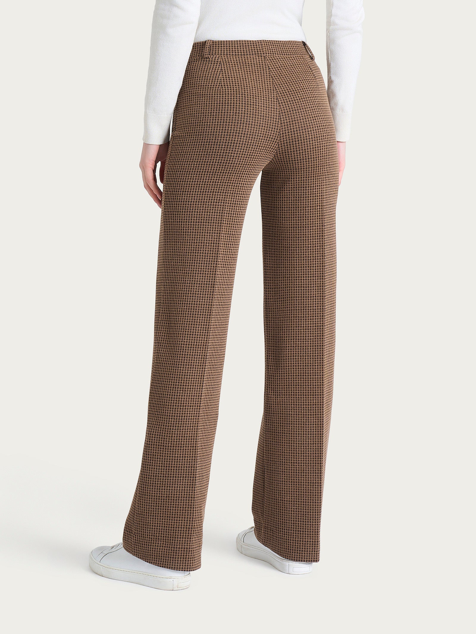 Pantalone ampio con tasche e micro check in Eco Jacquard - Fant. Pine Bark - Image 2