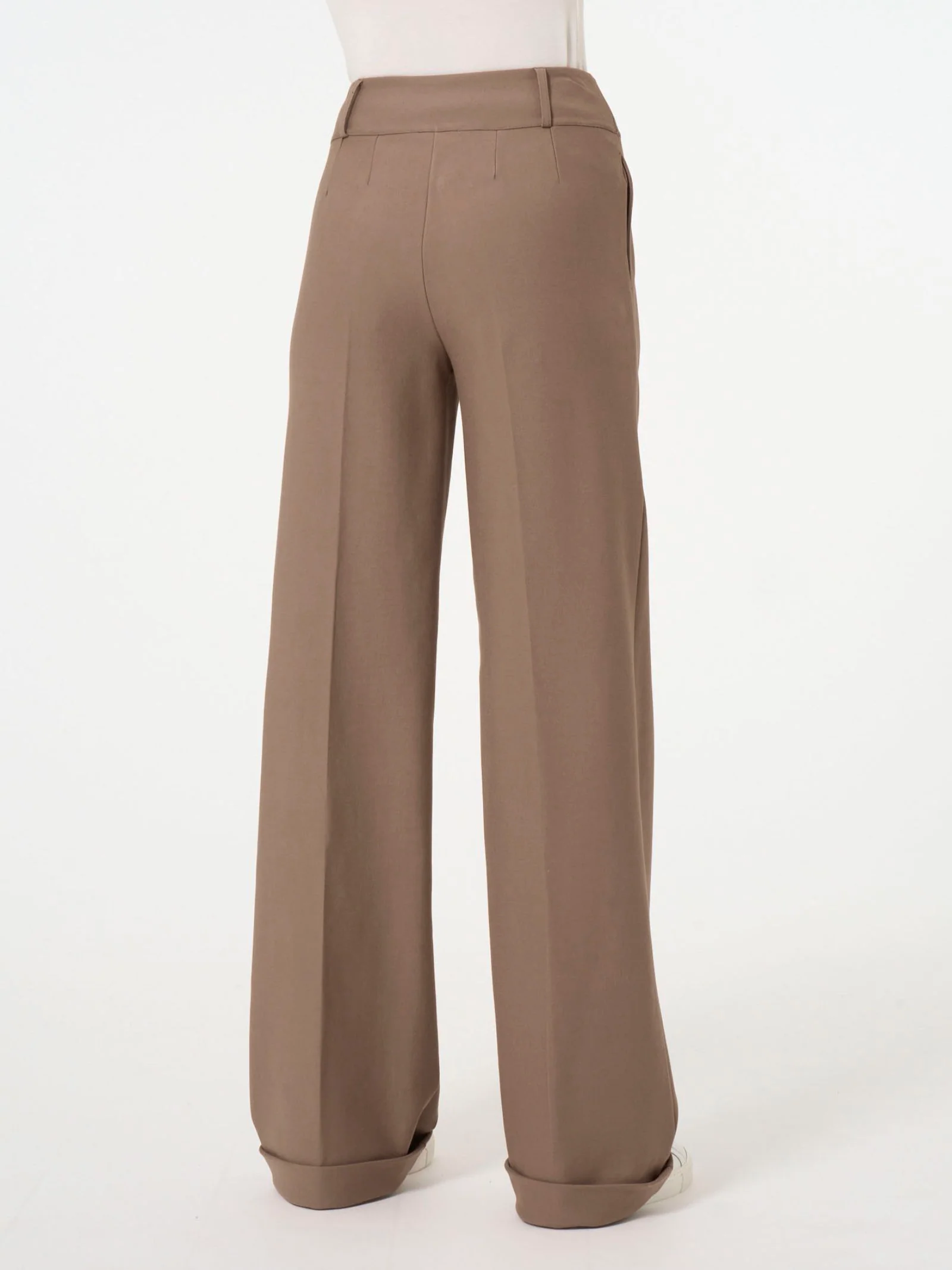 Pantalone ampio con tasche e pinces in Compact  - Pine Bark - Image 2