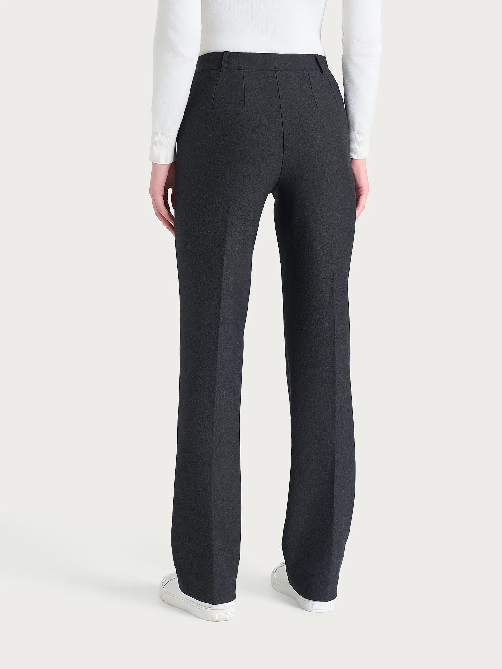 Pantalone ampio con tasche e risvolto in Compact - Oscuro Mel. - Image 3