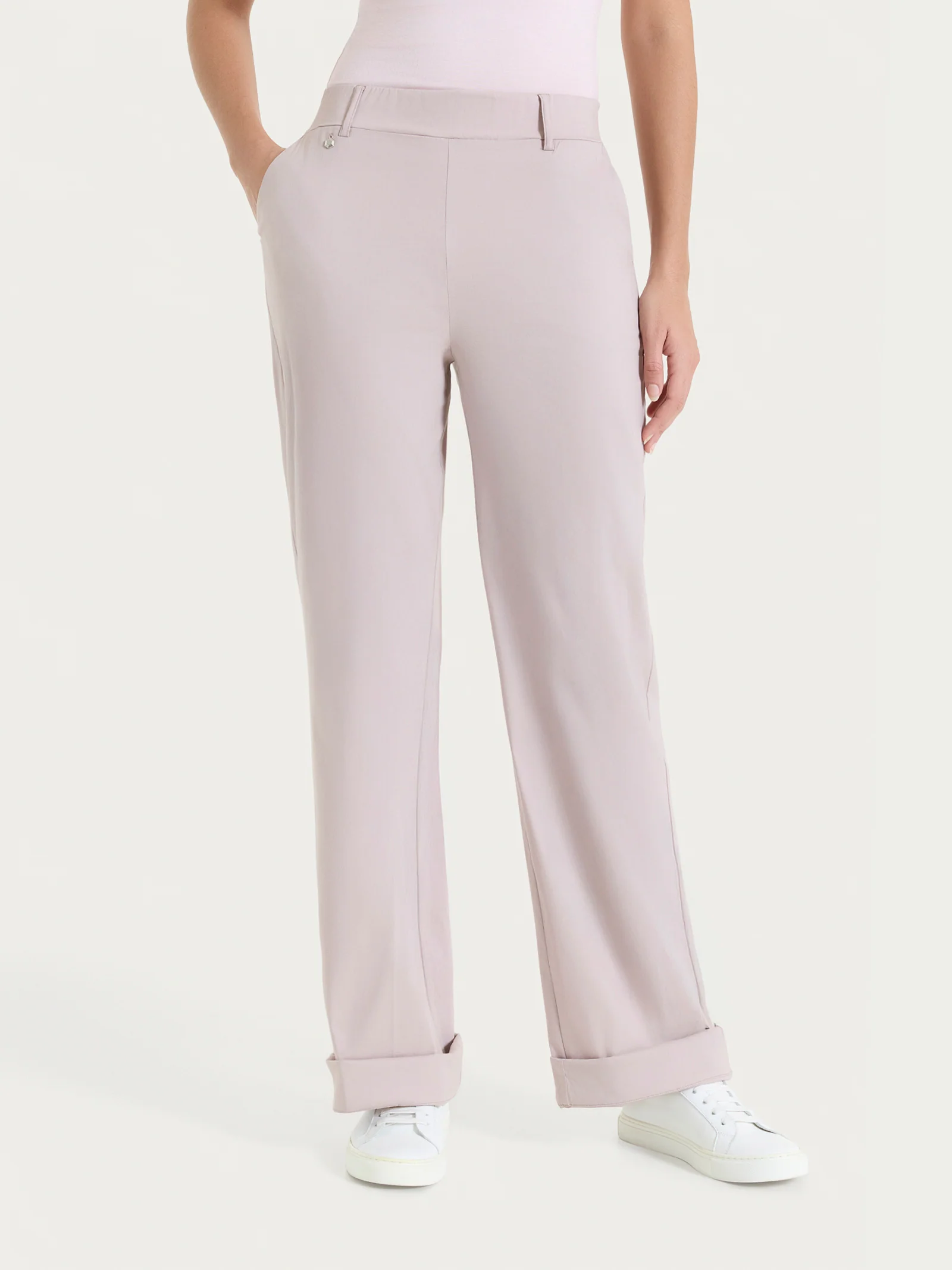Pantalone ampio con tasche e risvolto in Super Fresh - Sphinx - Image 3