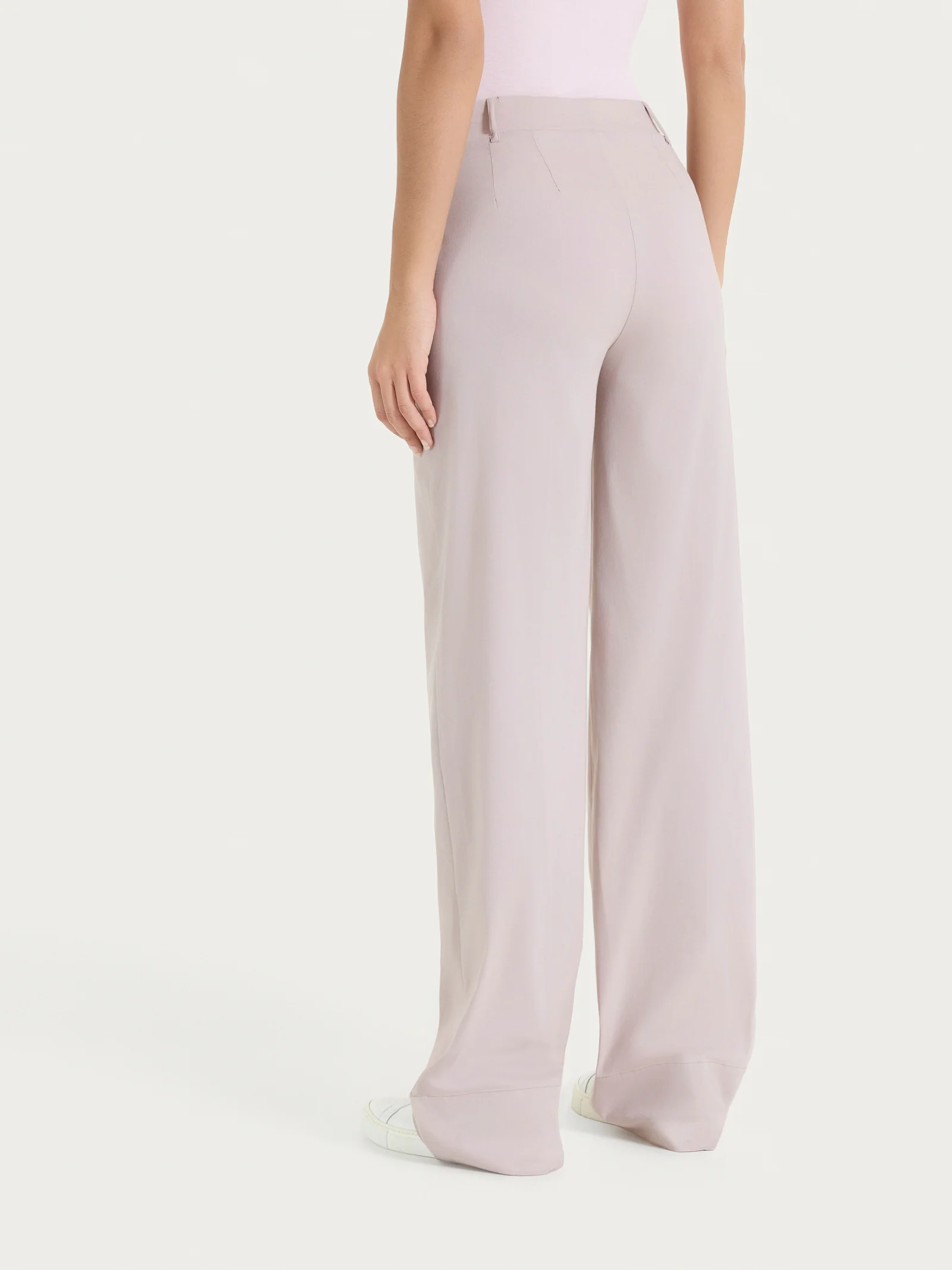 Pantalone ampio con tasche e risvolto in Super Fresh - Sphinx - Image 4