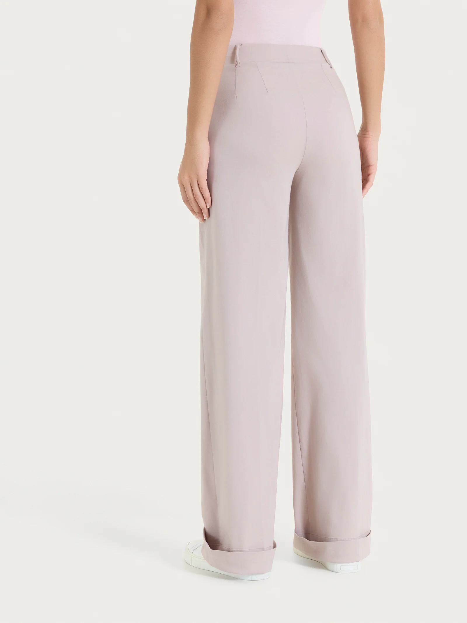 Pantalone ampio con tasche e risvolto in Super Fresh - Sphinx - Image 5