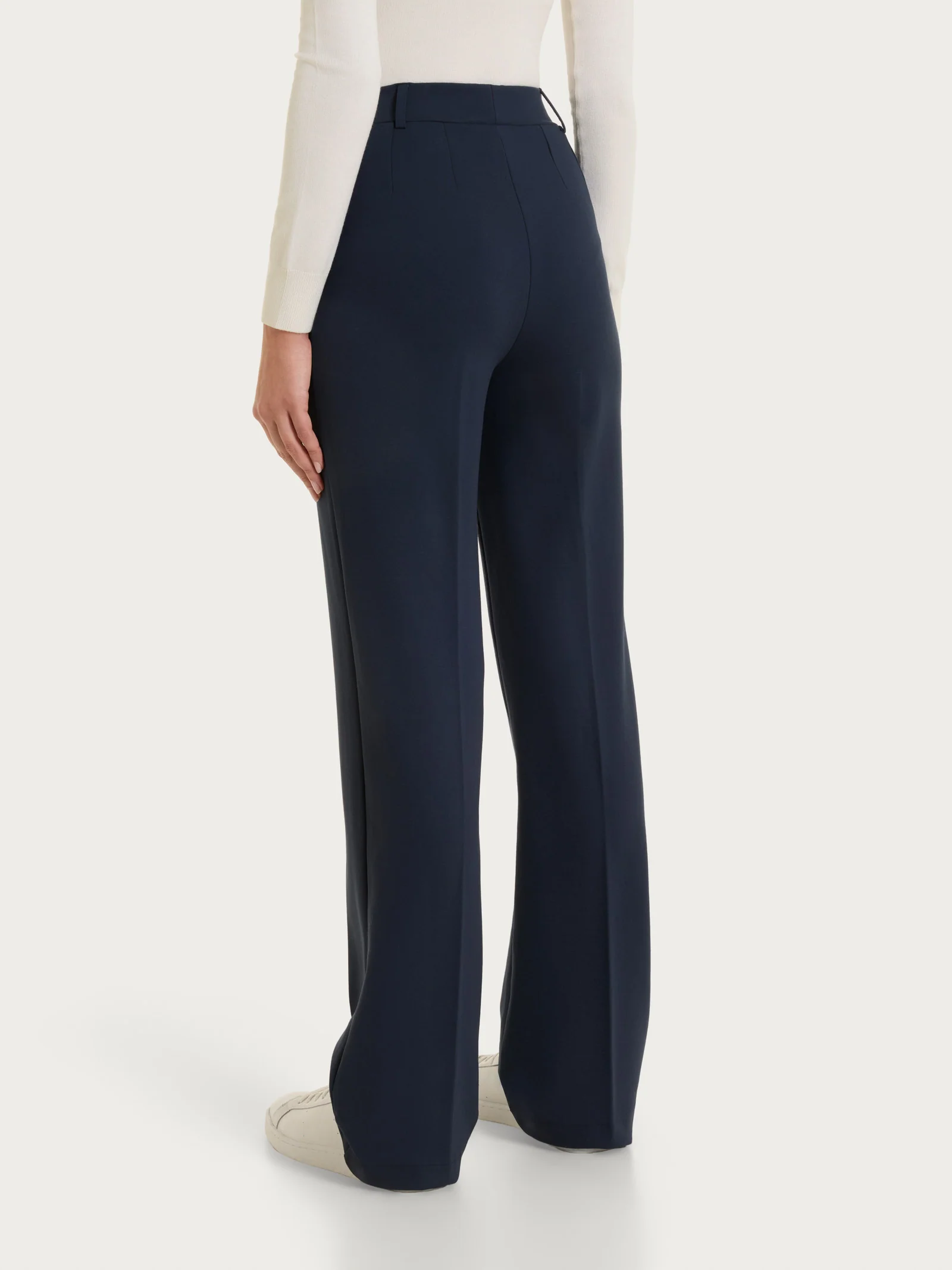 Pantalone ampio con tasche in Cashmere Compact - Bleu - Image 2