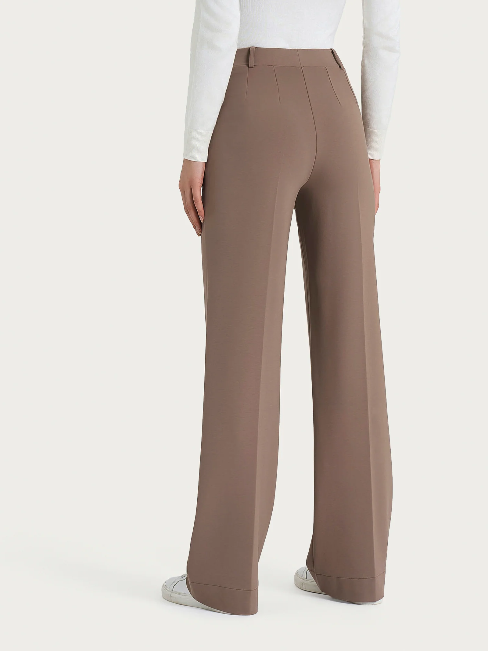 Pantalone ampio con tasche in Cashmere Compact - Pine Bark - Image 2