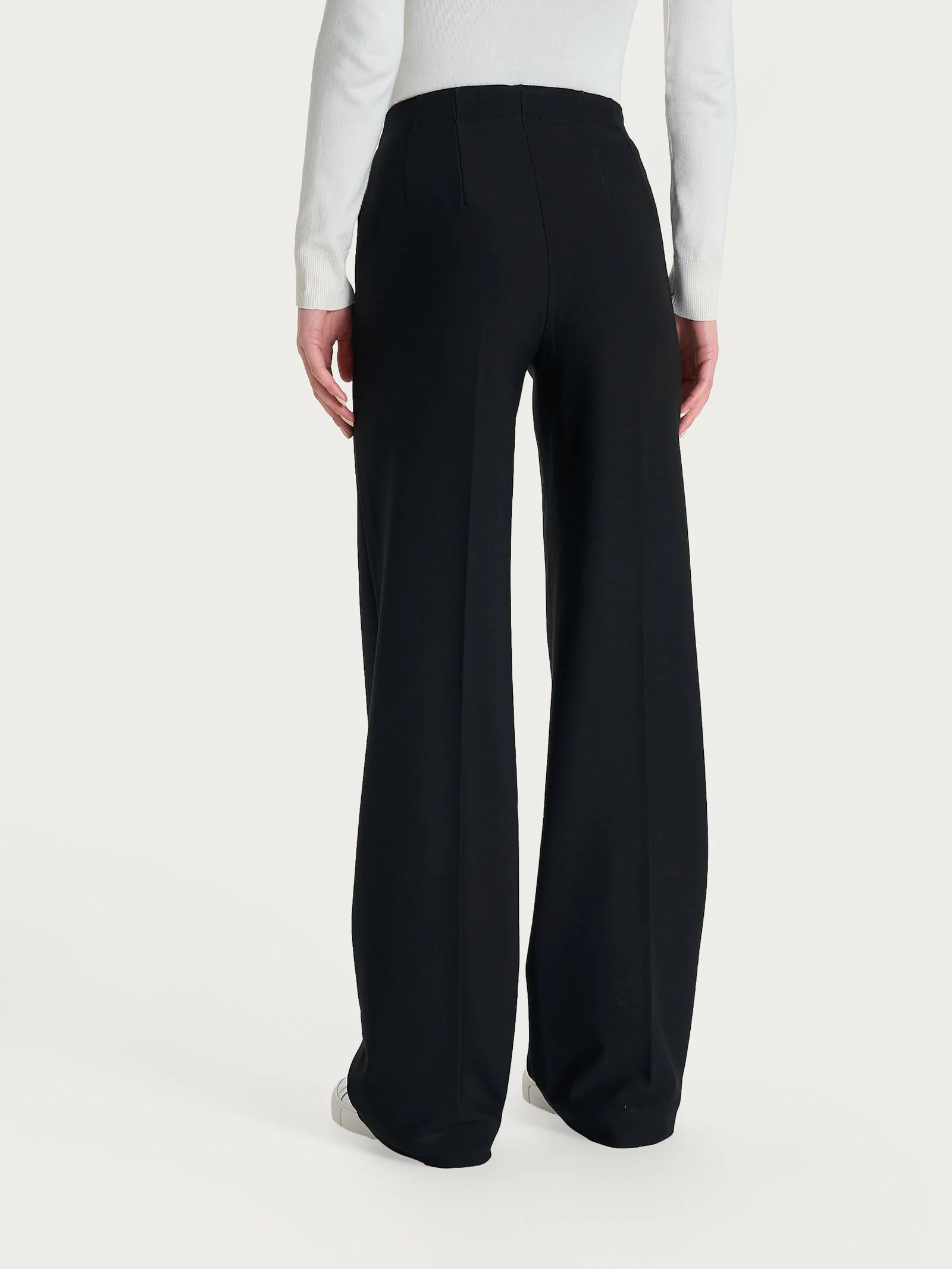 Pantalone ampio con tasche in Compact - Nero - Image 3