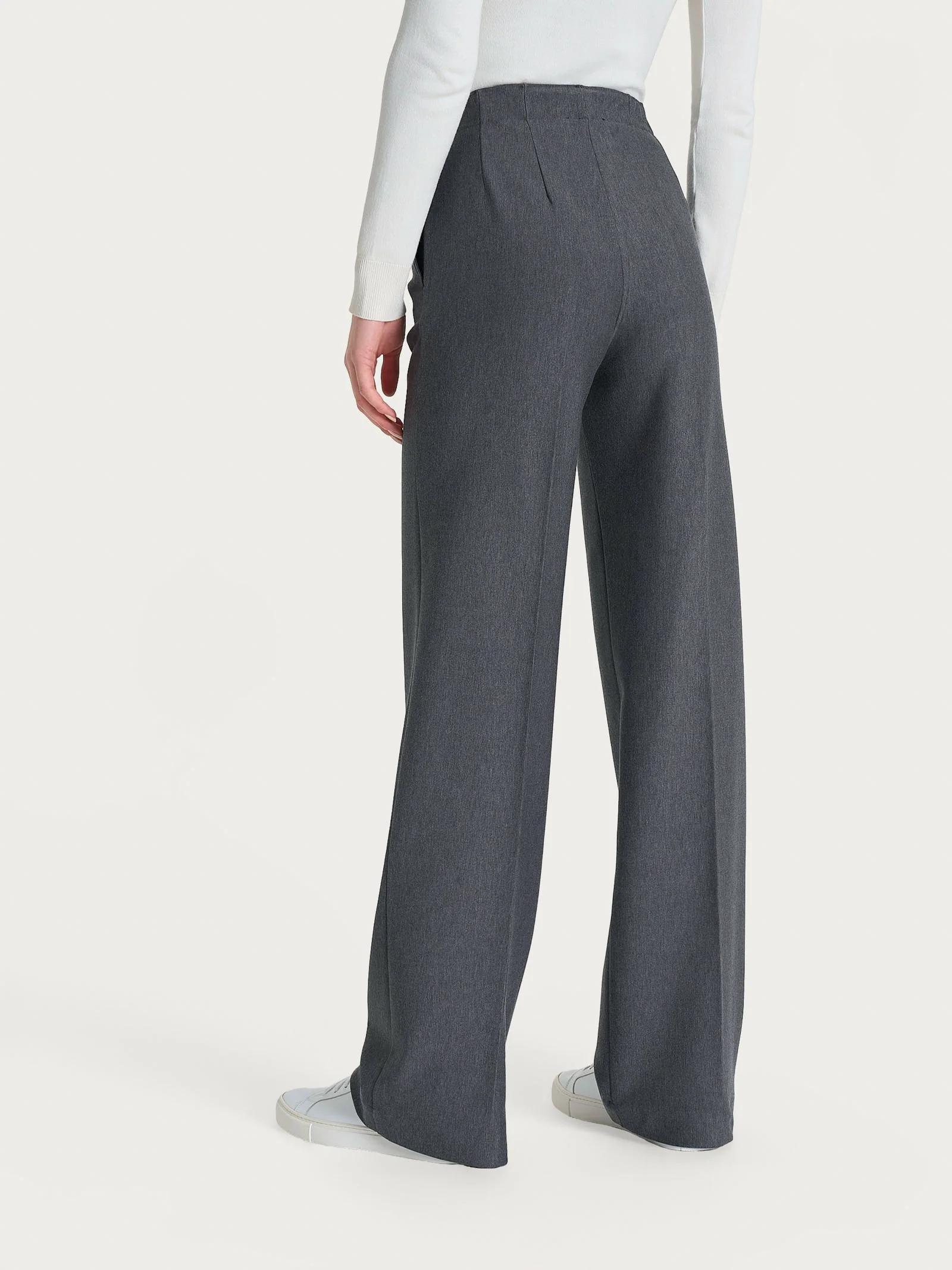 Pantalone ampio con tasche in Compact - Ardesia Mel. - Image 3